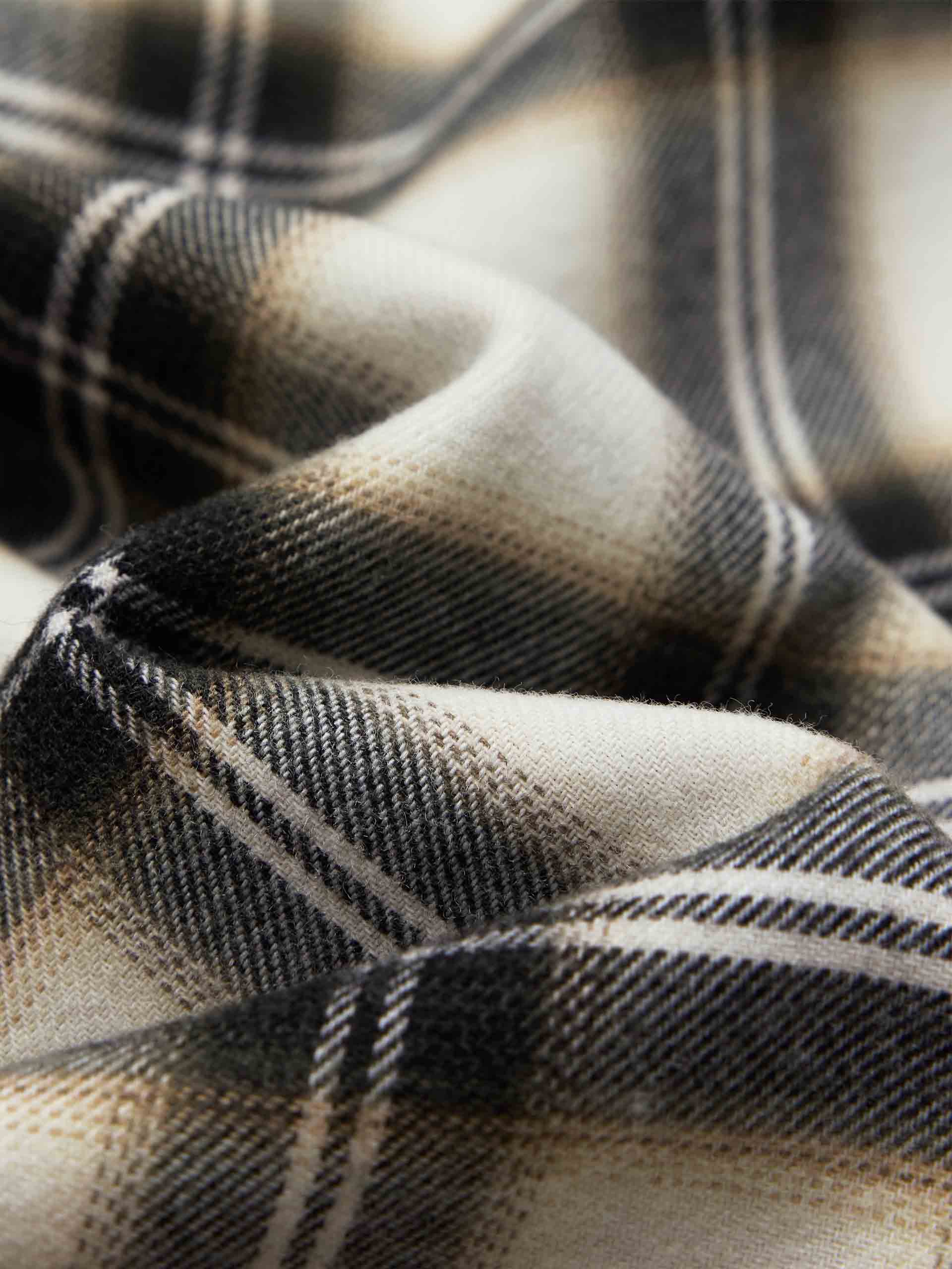 MO&Co. Curved Hem Plaid Shirt - Loose Fit Button-Up