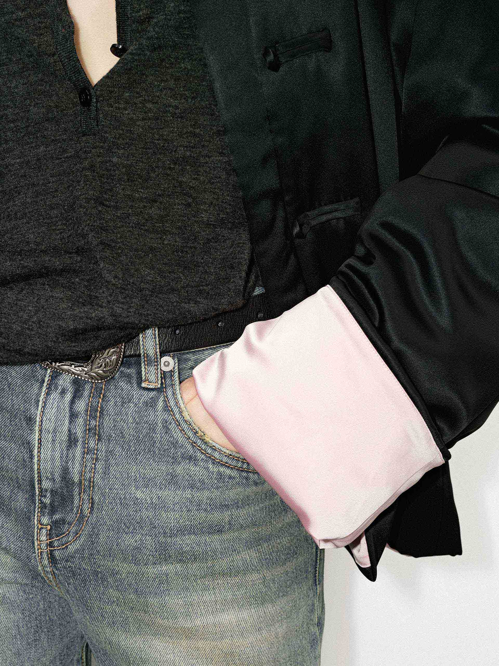 MO&Co. Women's Acetate Blend Cheongsam Button Neo-chinese Quilted Coat in Black