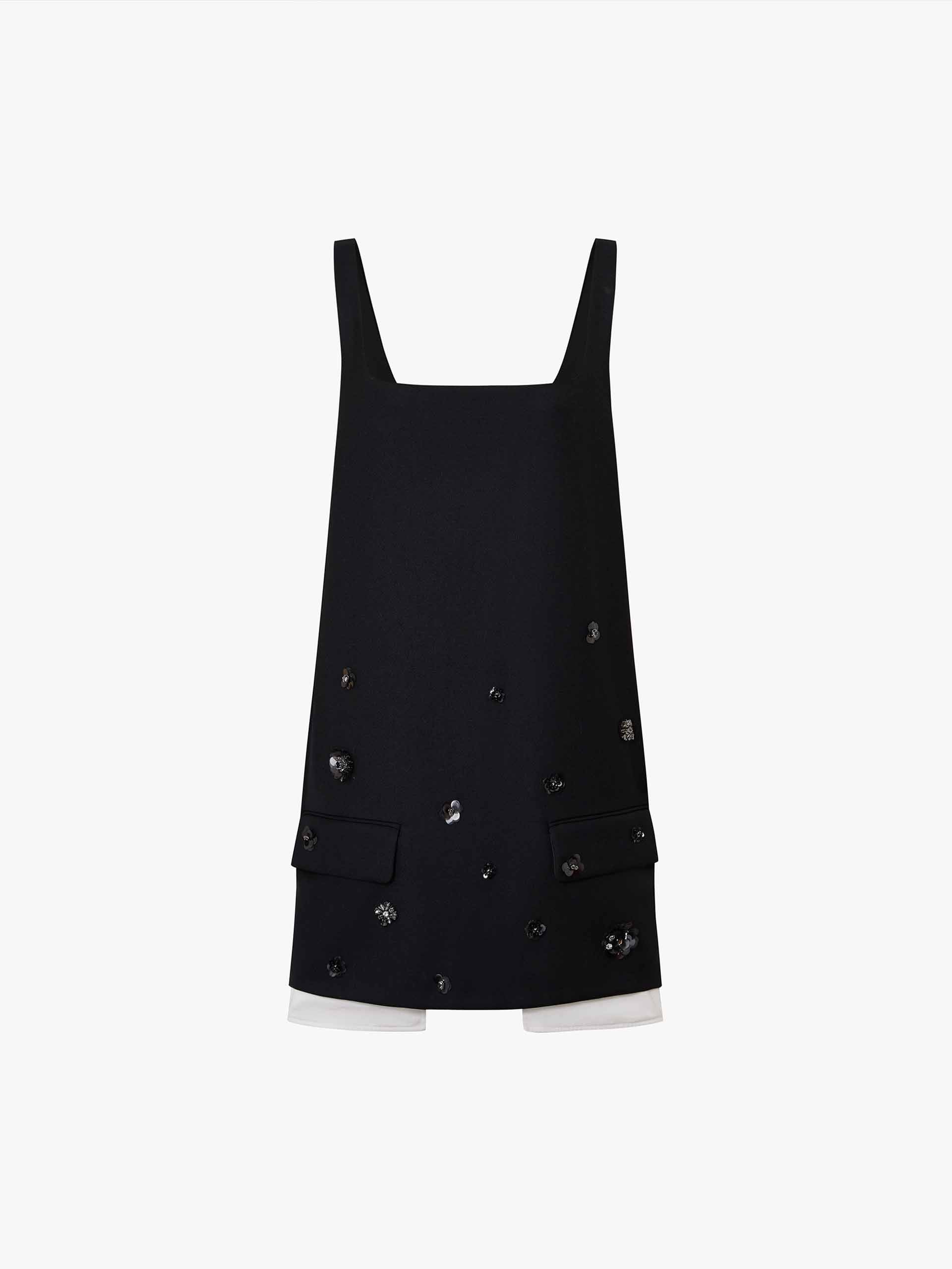 MO&Co. Women's Wool Blend Sequins Mini Cami Dress in Black