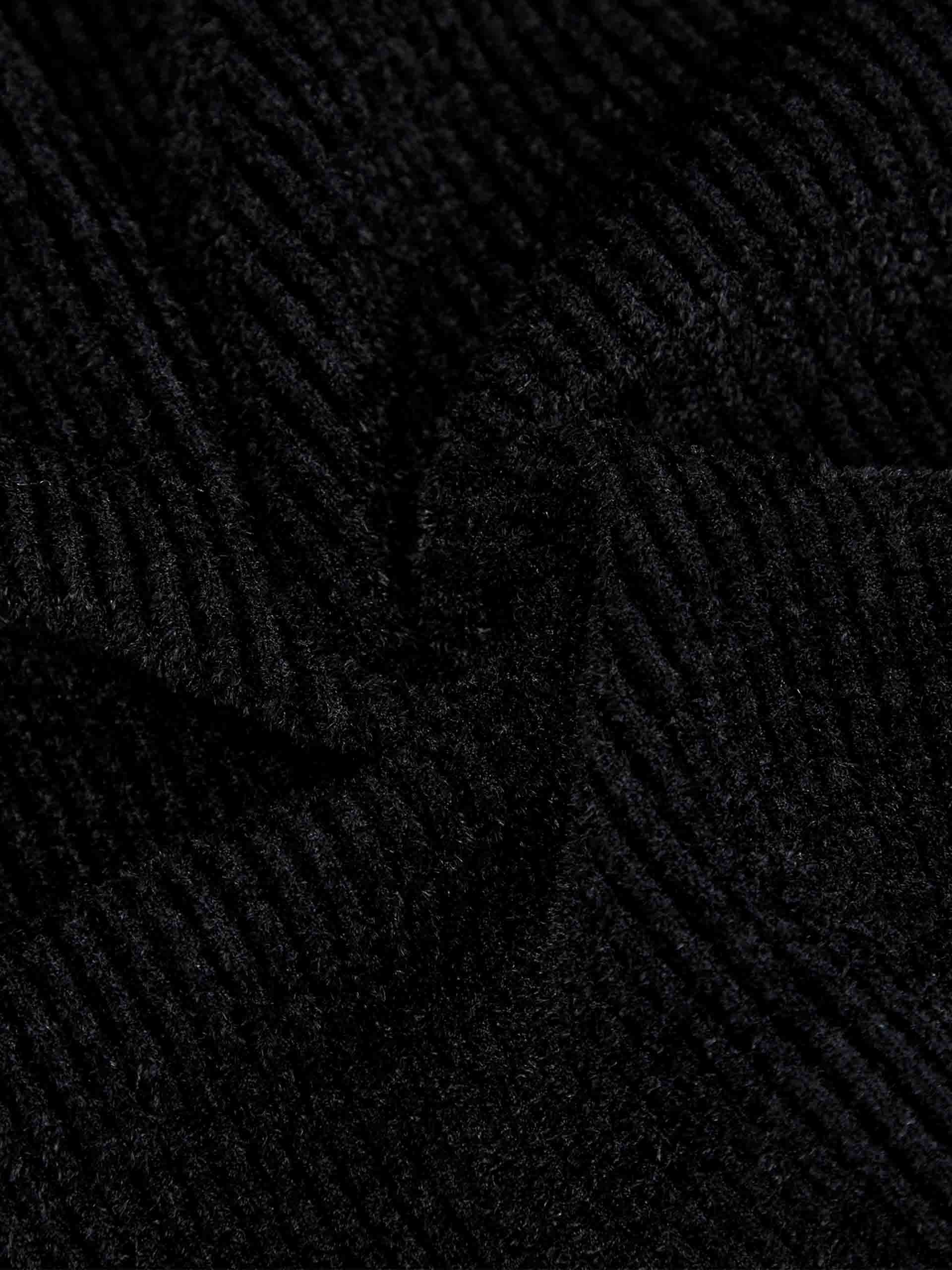 MO&Co. Women's Cross Front Tight Fit Cropped Ribbed Knit Top Long Sleeves in Black