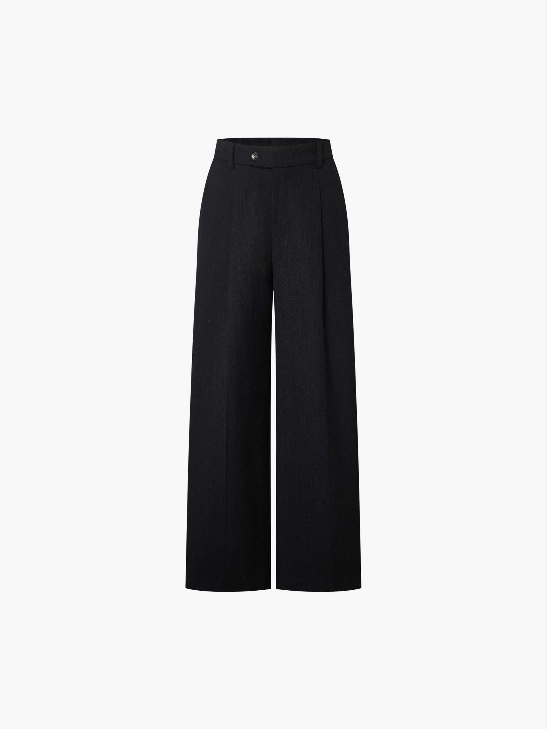 MO&Co. Women's Wool Blend Pleated Pants | High Waist