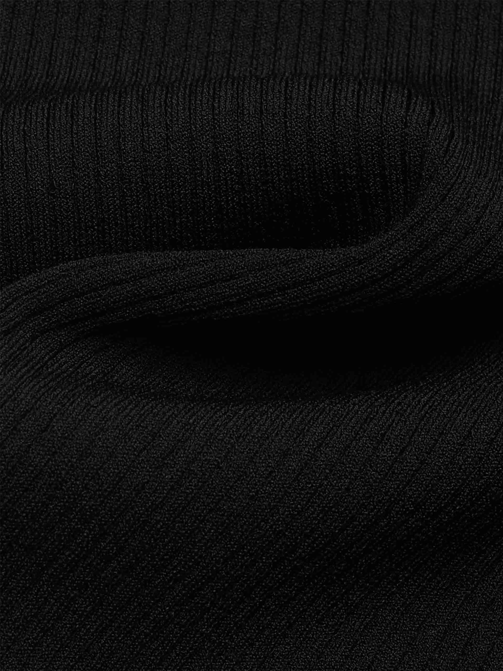 MO&Co. Women's Black Tie Detail Long Balloon Sleeves Crop Top