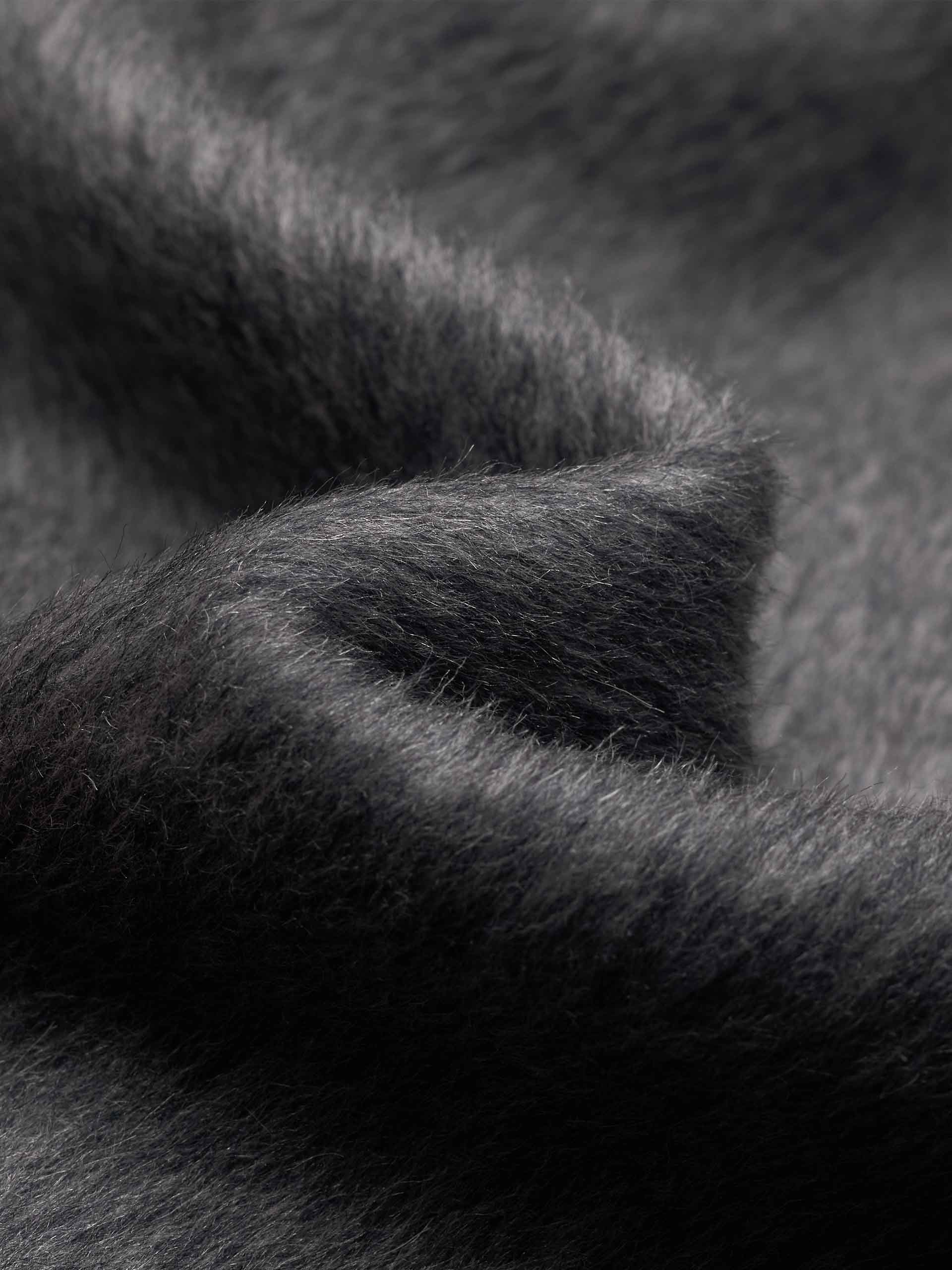 MO&Co. Women's Tailored Double Breasted Peak Lapel Wool Blend Midi Coat in Grey