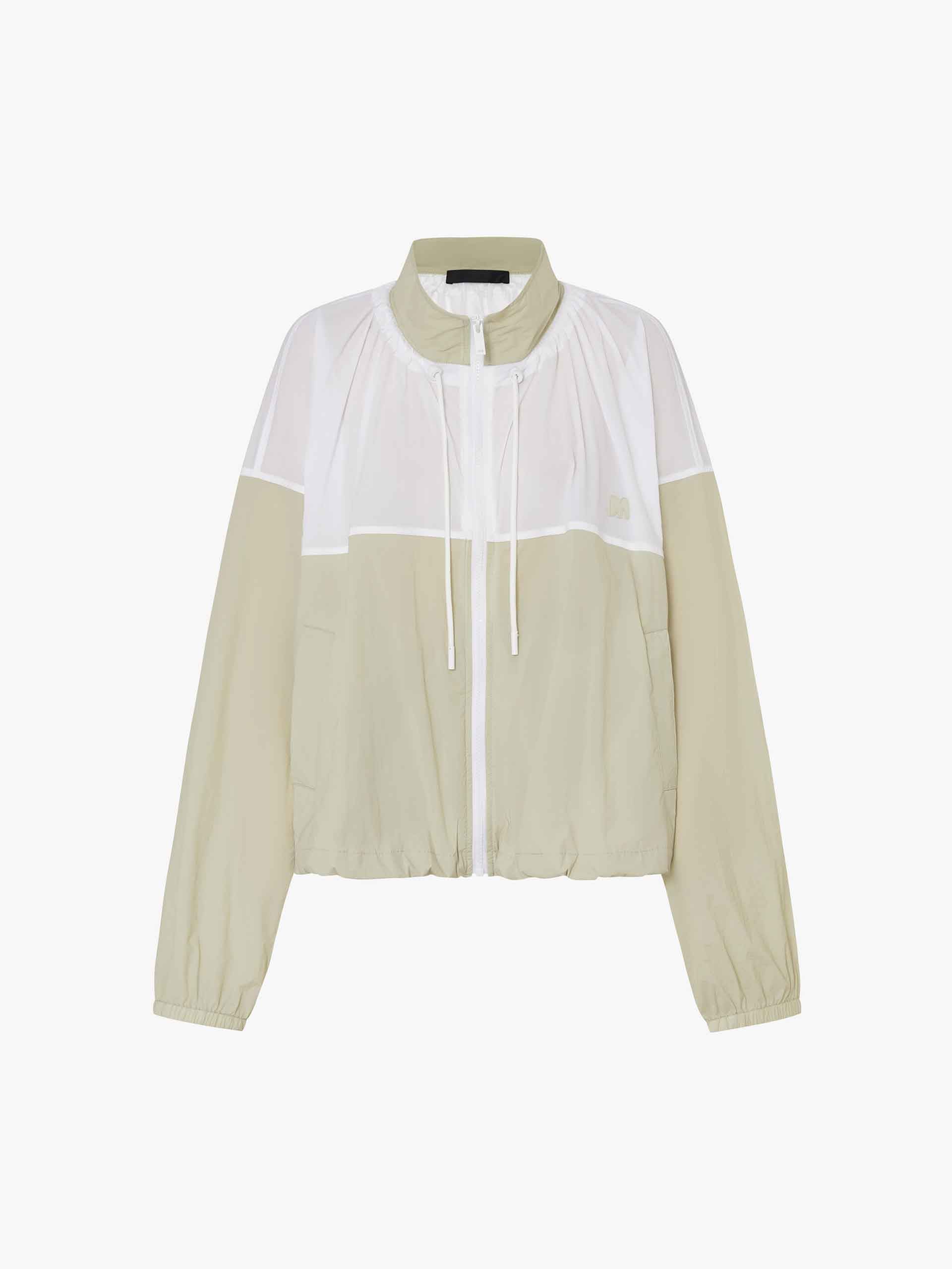 MO&Co. Women's Color Block Zipper Sun Protection Jacket in Khaki