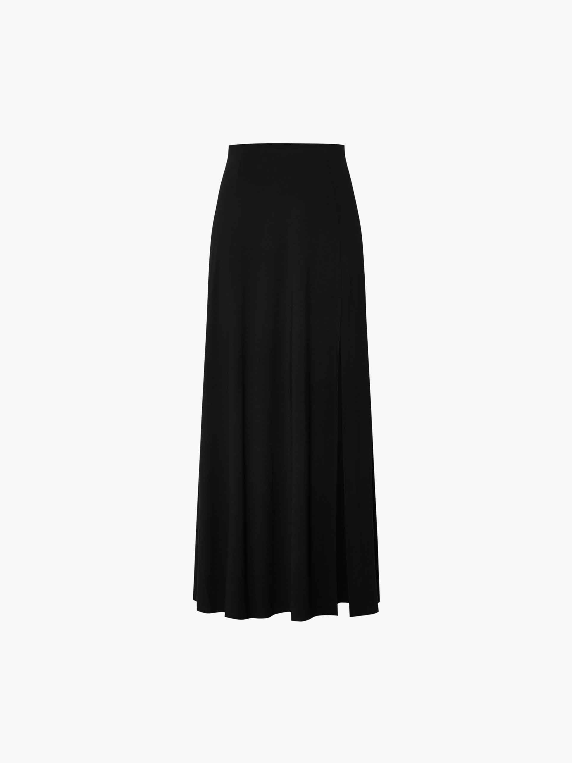 MO&Co. Women's A-line Side Slit Maxi Skirt in Black