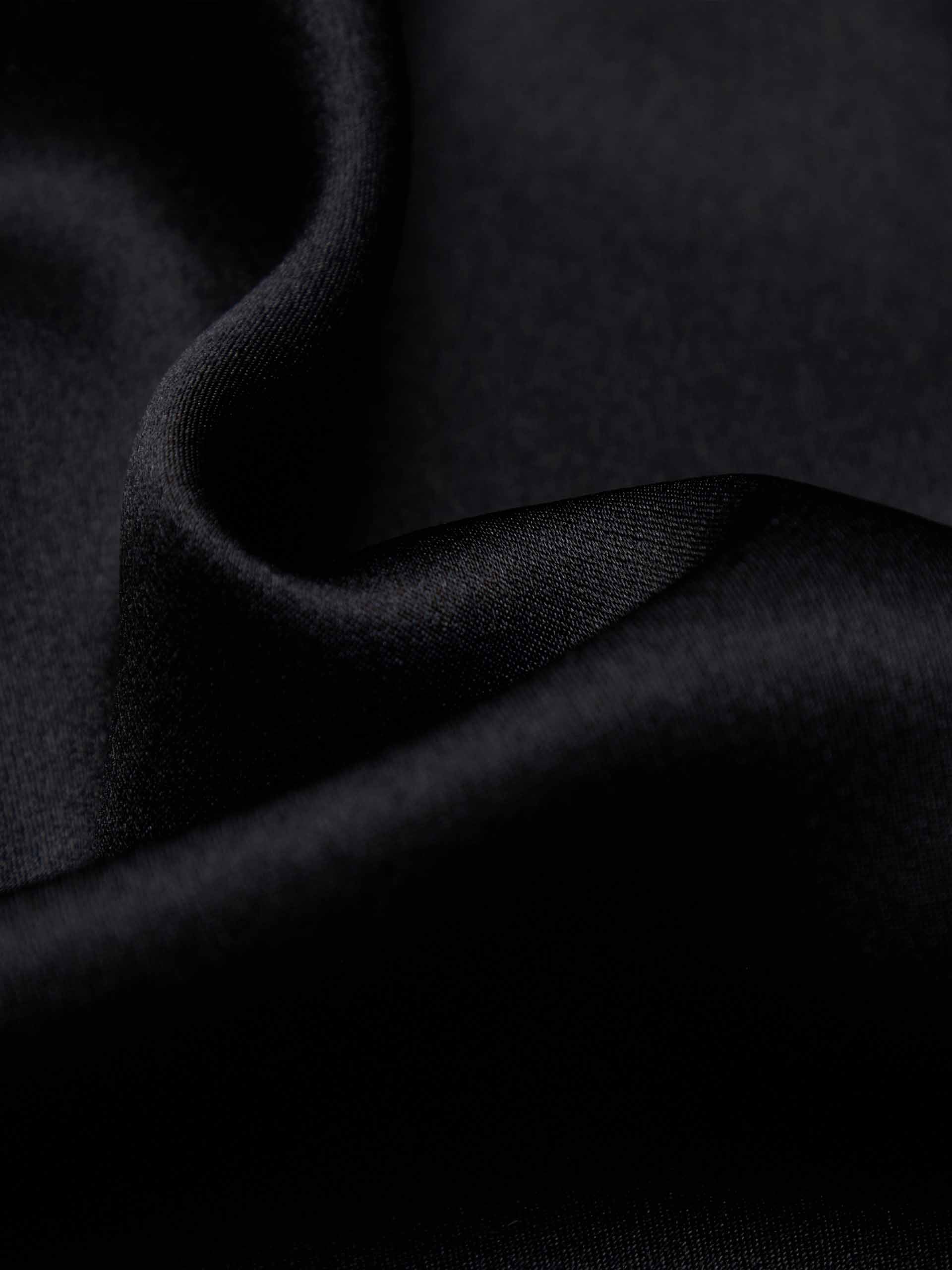 MO&Co. Women's Silk Backless Spaghetti Black Maxi Dress Slit Detail