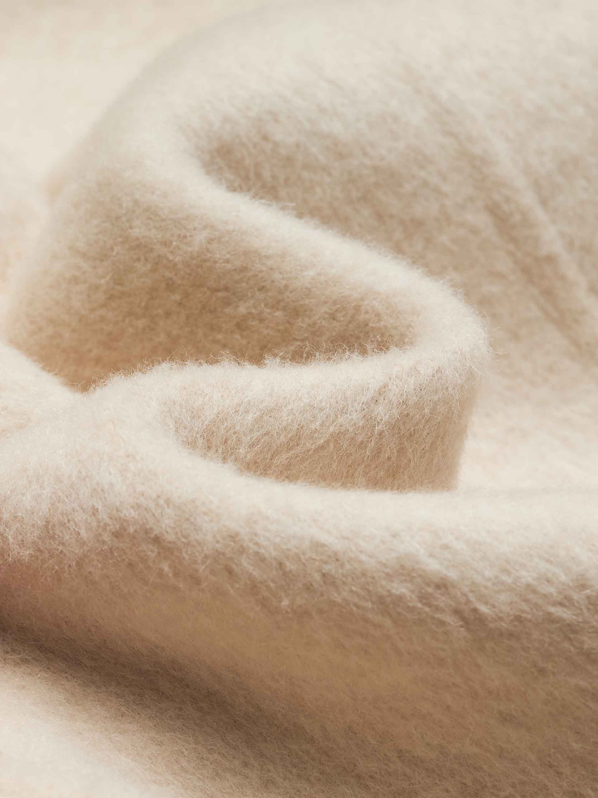 MO&Co. Women's Tailored Double Breasted Peak Lapel Wool Blend Midi Coat in Beige