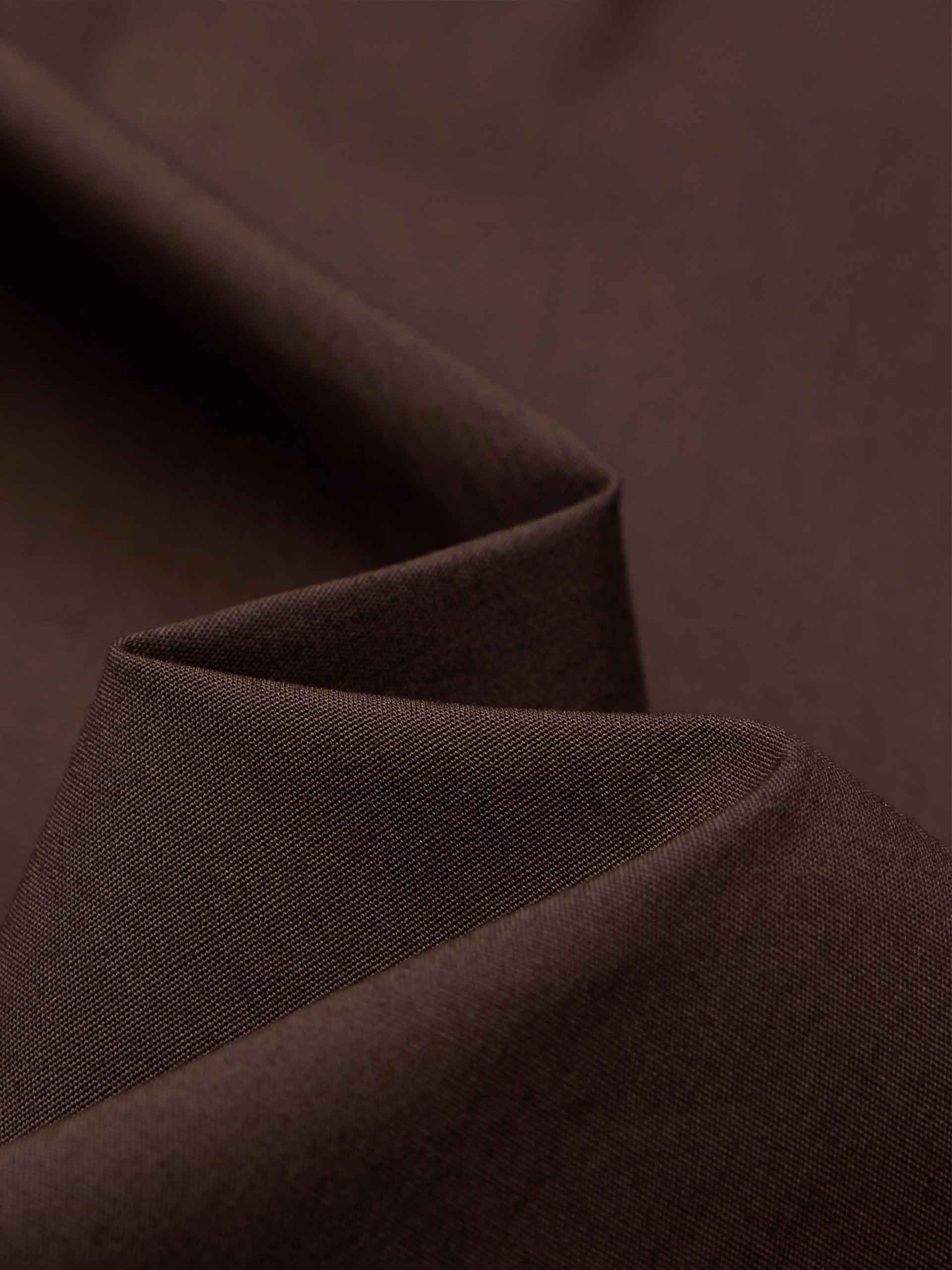 MO&Co. Women's Cotton Blend Cropped Shirt | Tailored Fit in Brown