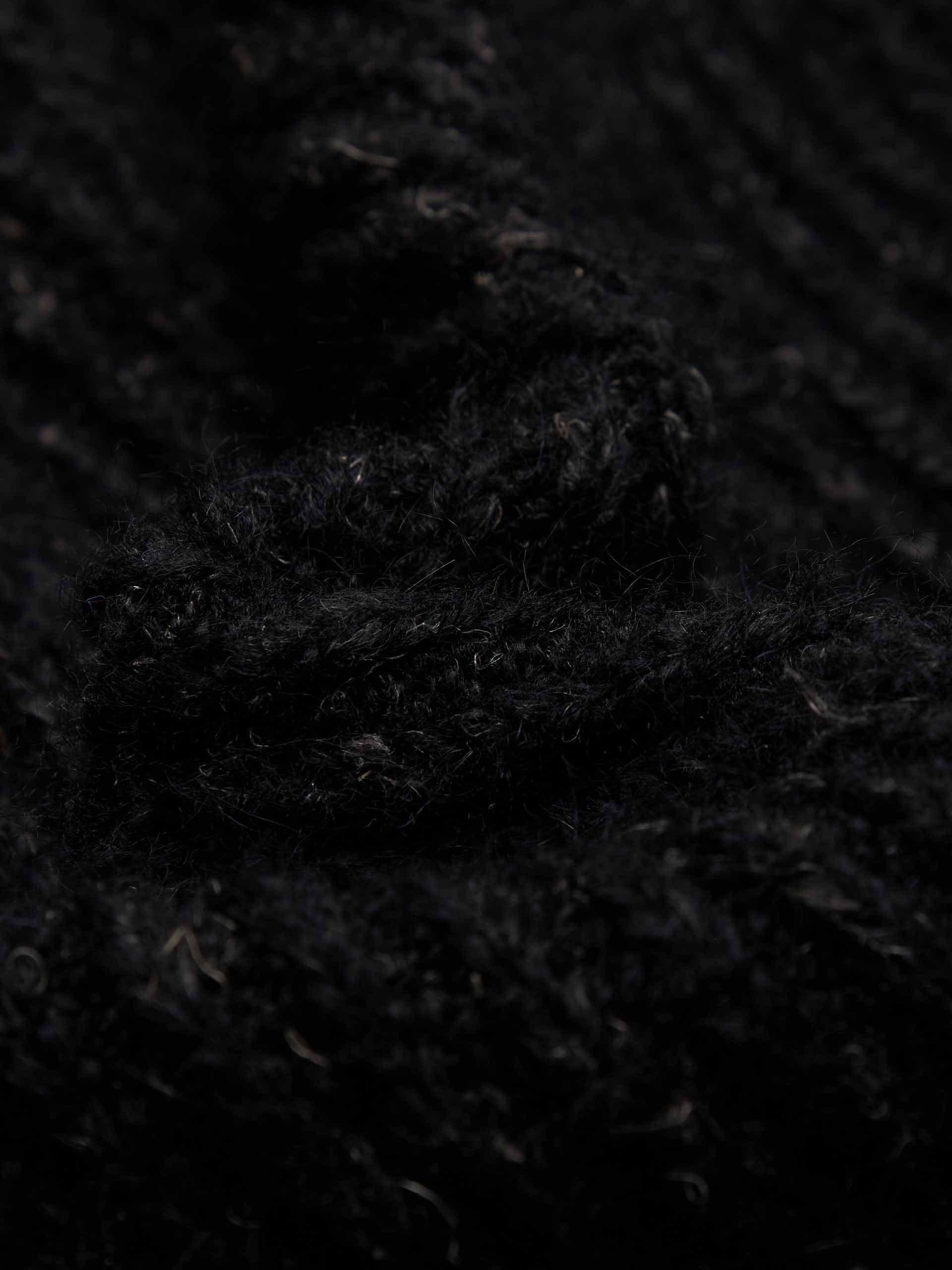 MO&Co. Noir Collection Women's Alpaca Blend Long Notch Lapel Cardigan in Black