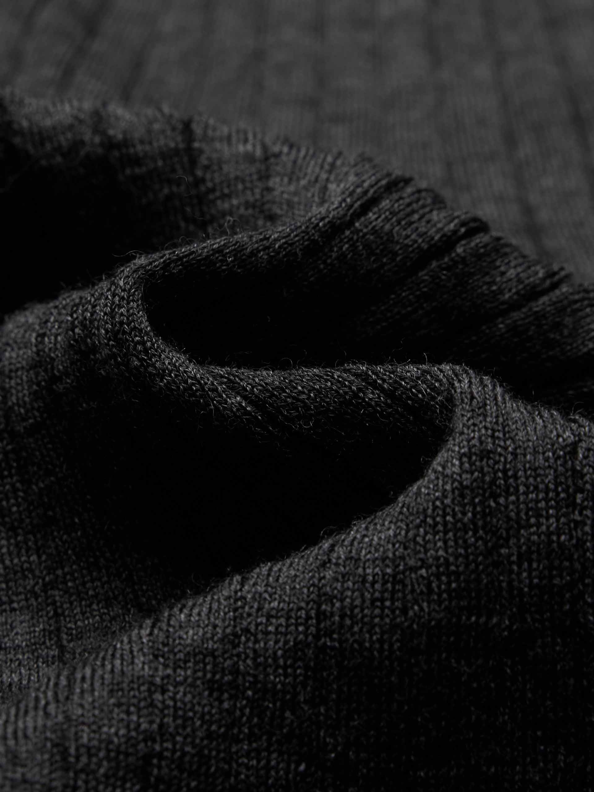 MO&Co. Women's Close Fit Lightweight Wool V-neck Knit Cardigan in Dark Grey