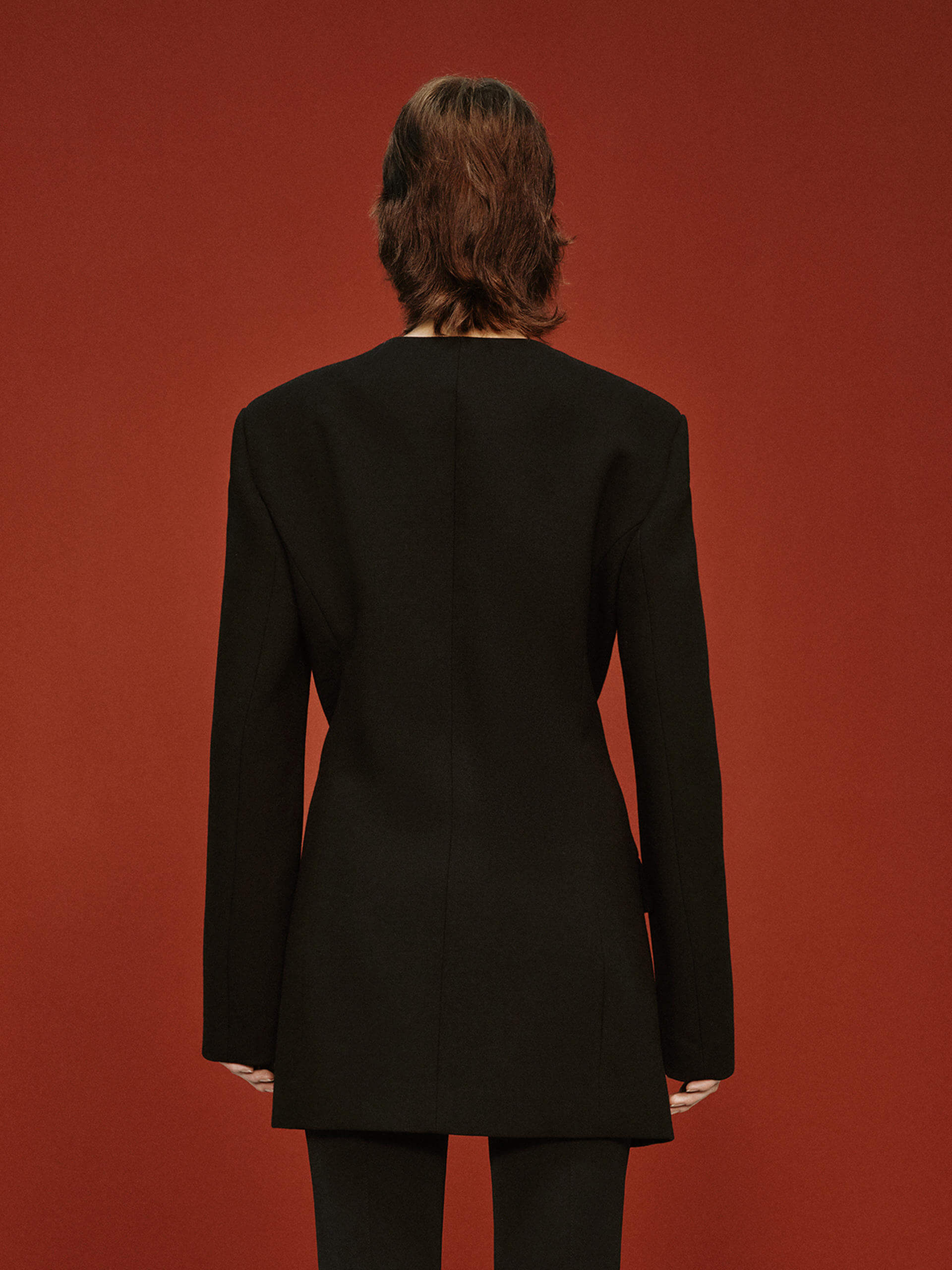 MO&Co. X RECTO Collection Women's Wave Collar Pure Wool Coat Blazer