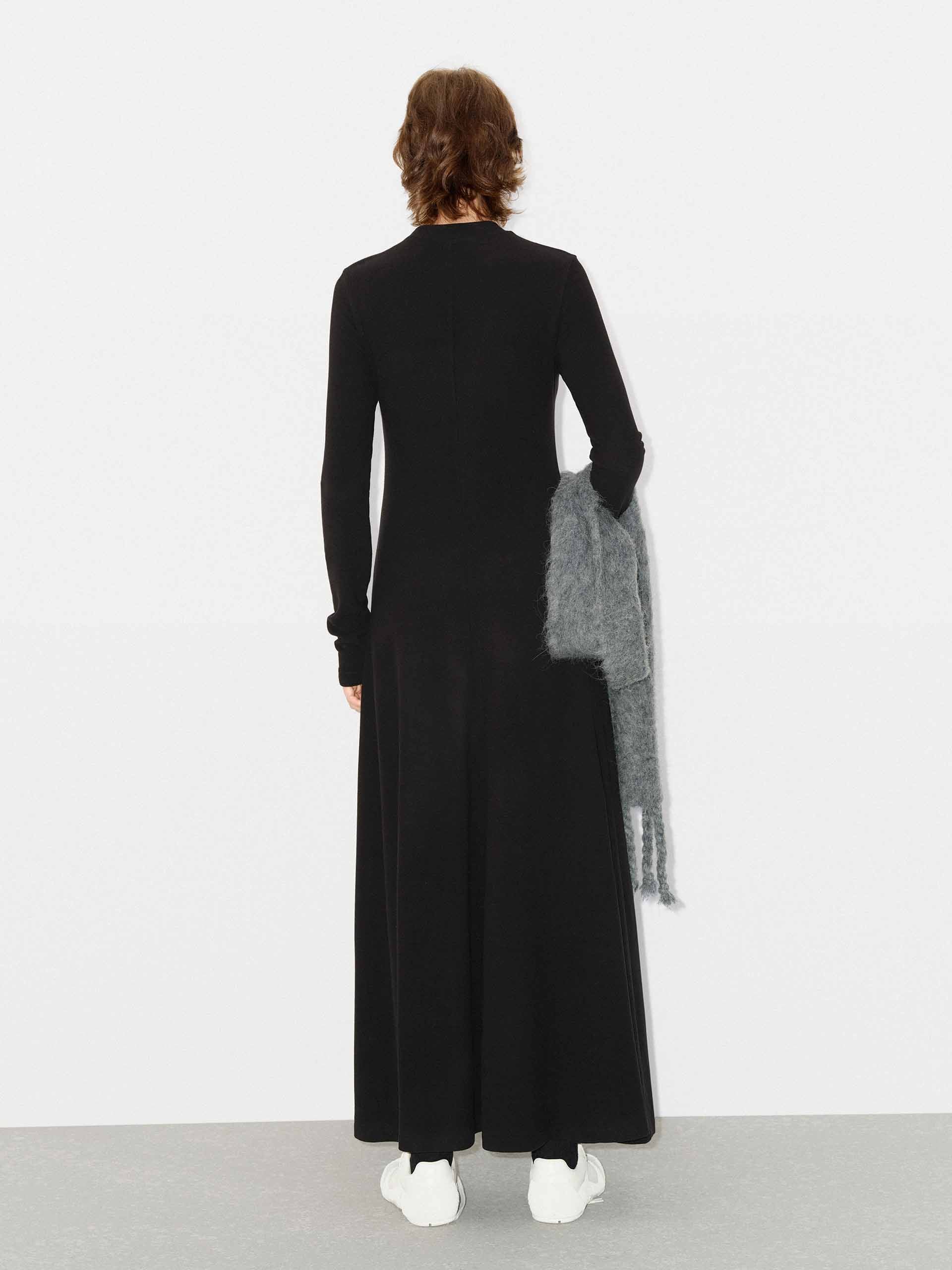 MO&Co. Women's Comfy Long Sleeves Casual A-line Black Maxi Dress