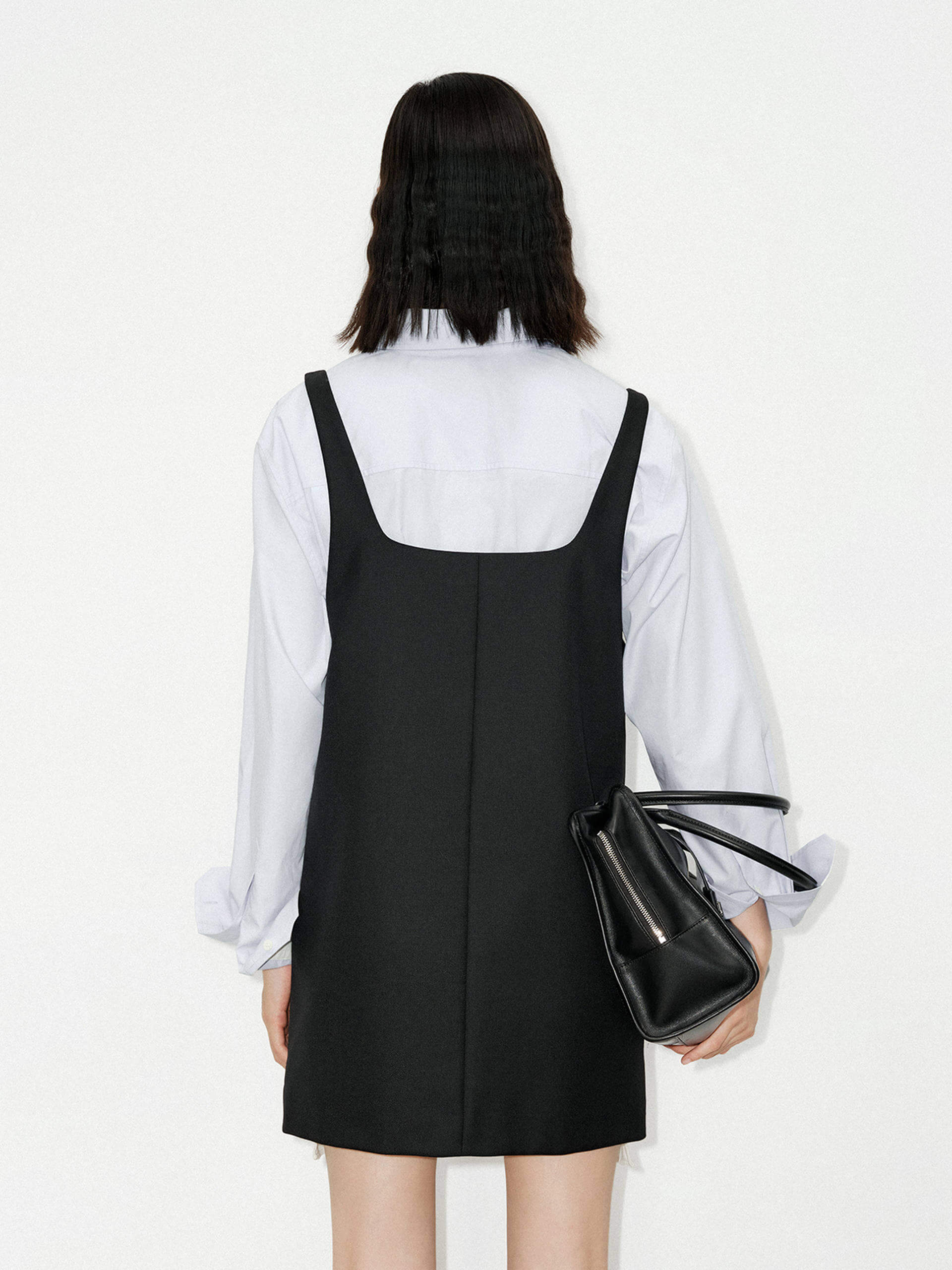 MO&Co. Women's Wool Blend Sequins Mini Cami Dress in Black