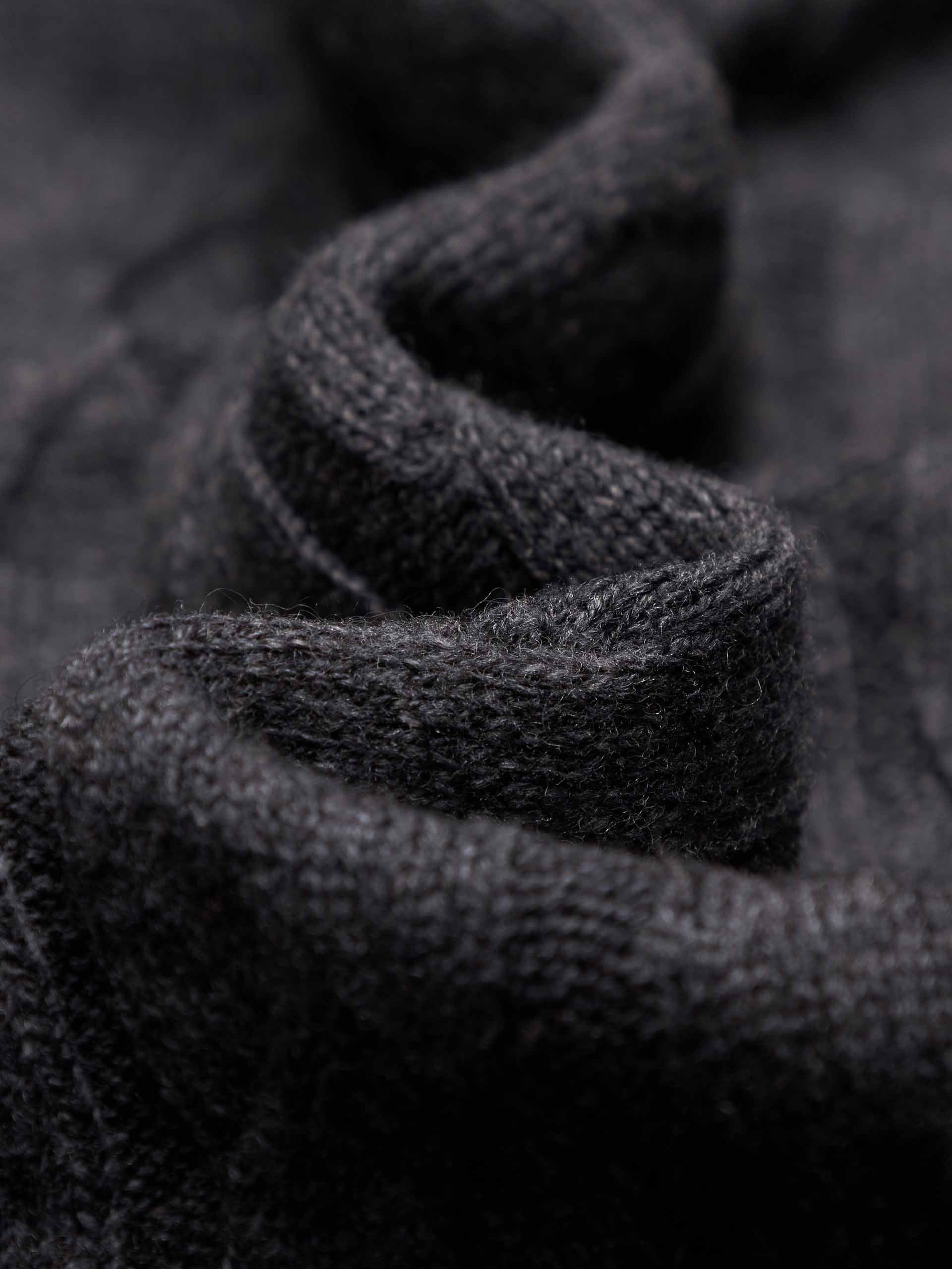 MO&Co. Women's Wool Cashmere Midi Cut Cable Knit Dress in Grey with Layers