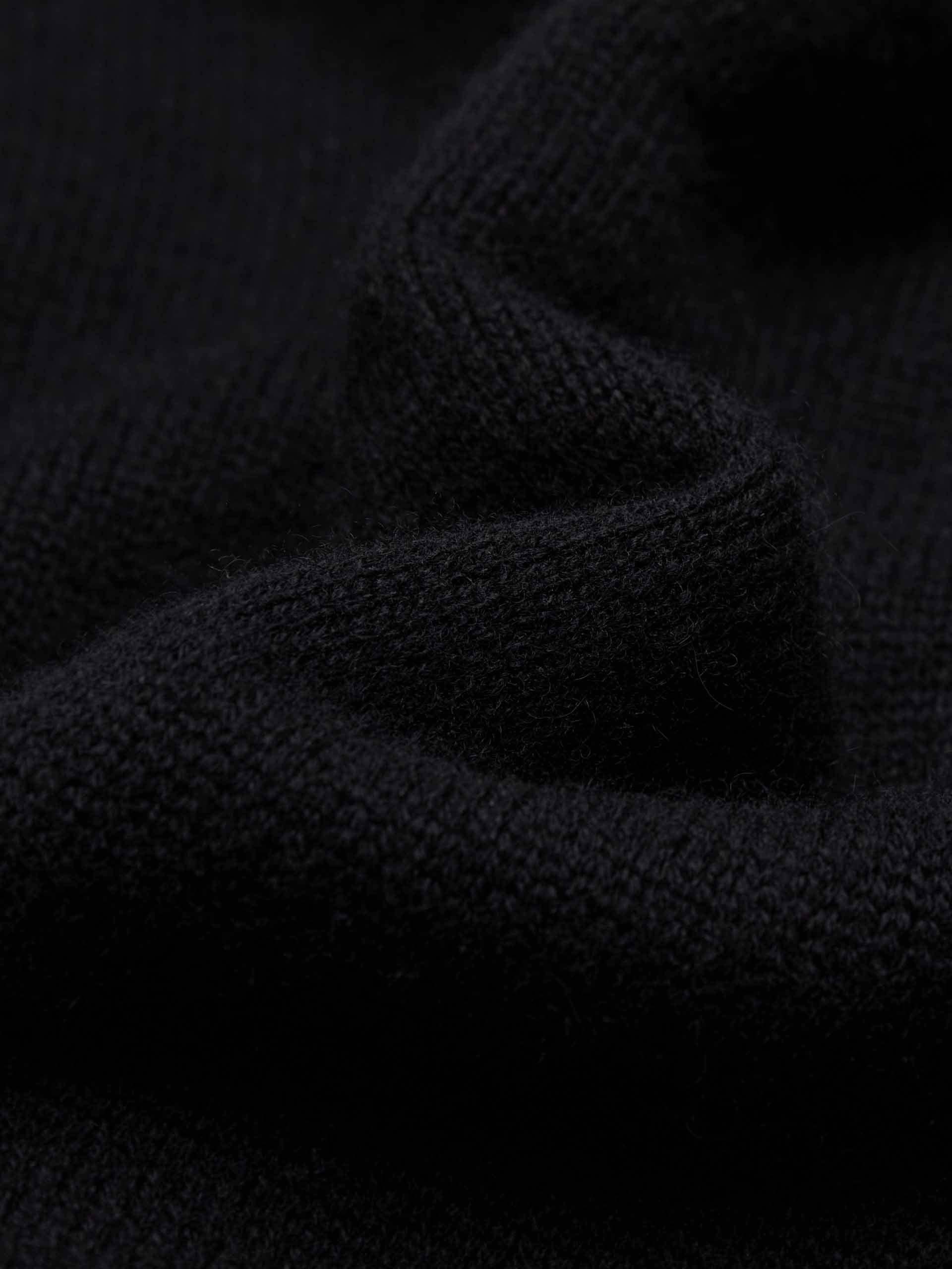 MO&Co. Women's Wool Cashmere Hooded Causal Midi Knit Dress in Black