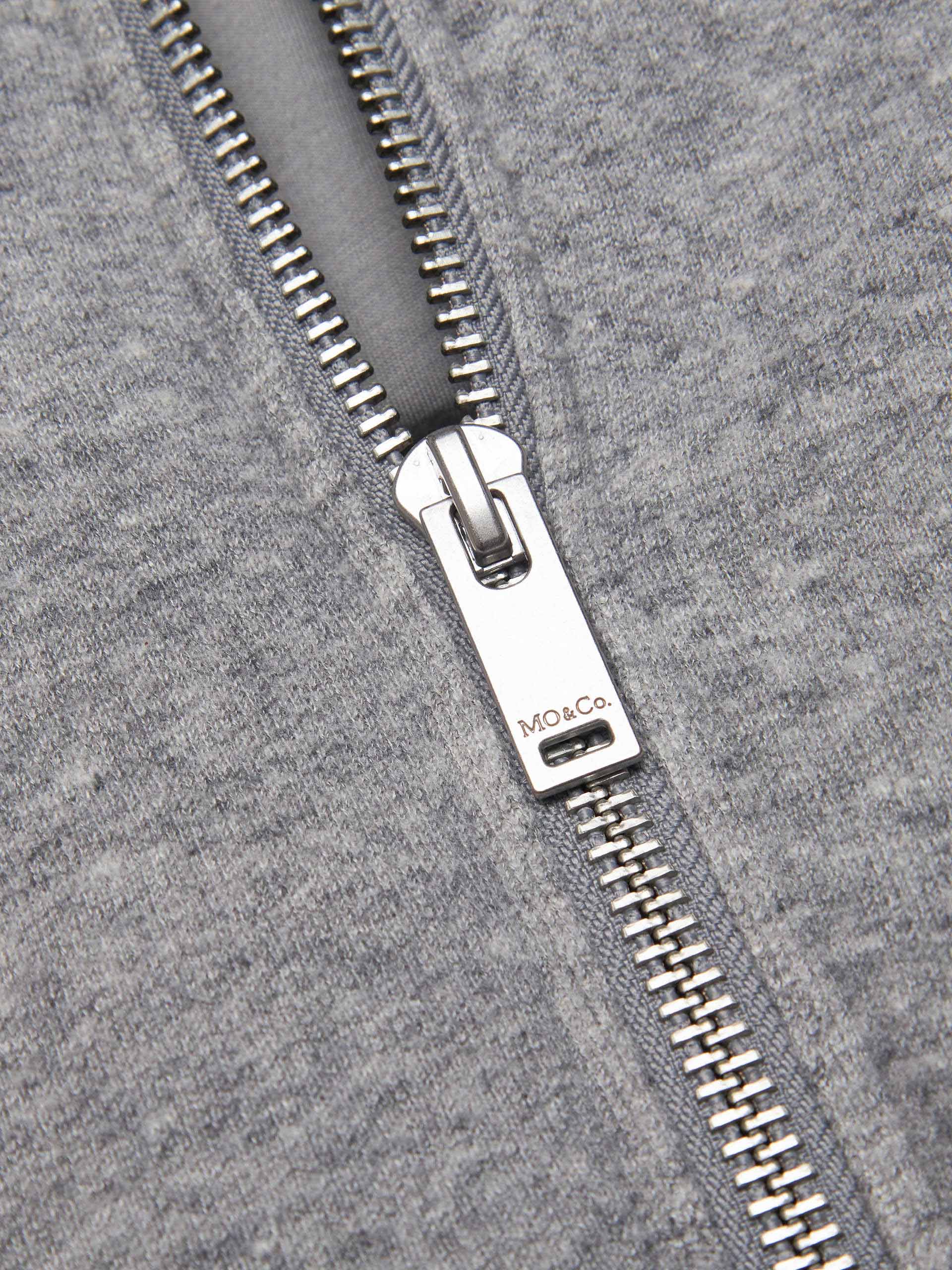 MO&Co. Women's Soft Cotton Shell Hooded Quilted Duck Down Jacket in Grey