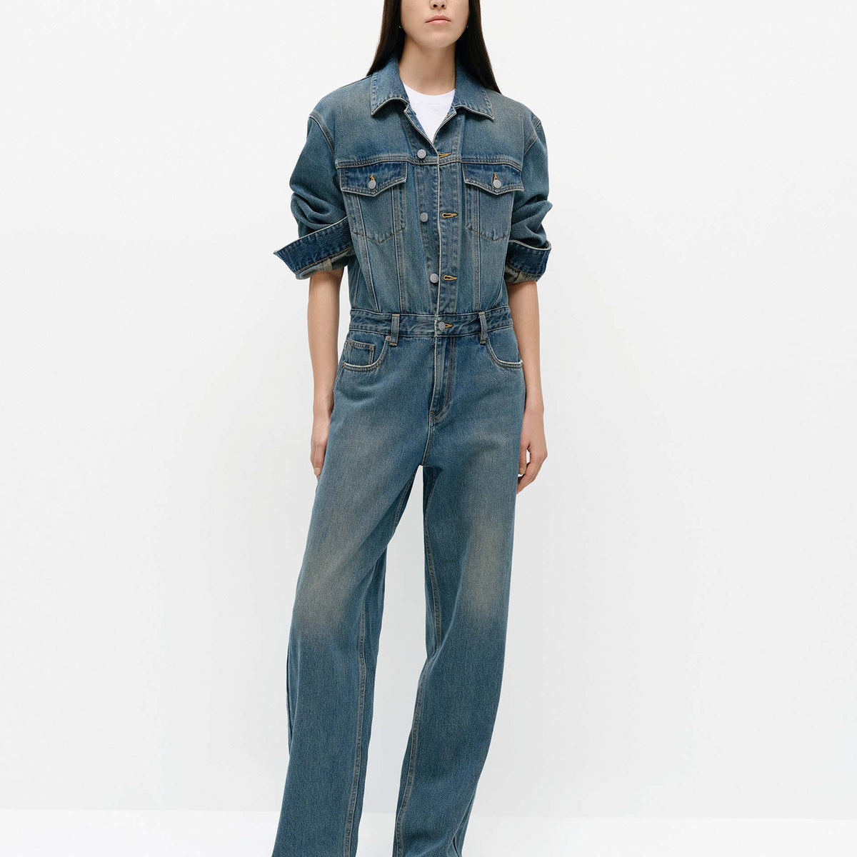Latitude Shoulder Tie Denim Jumper main image 0
