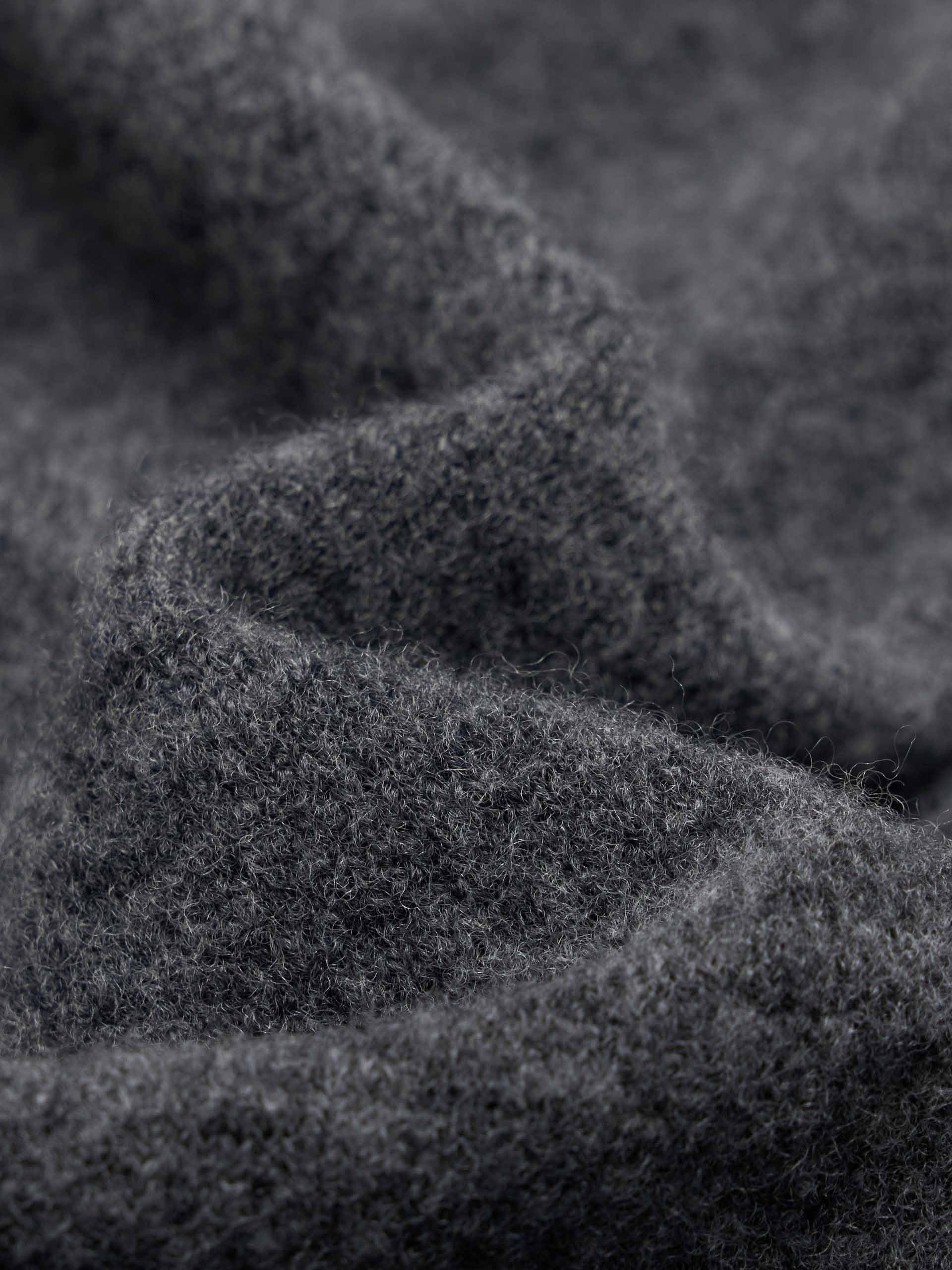 MO&Co. Women's Wool Blend Crew Neck Zip Up Cardigan in Grey