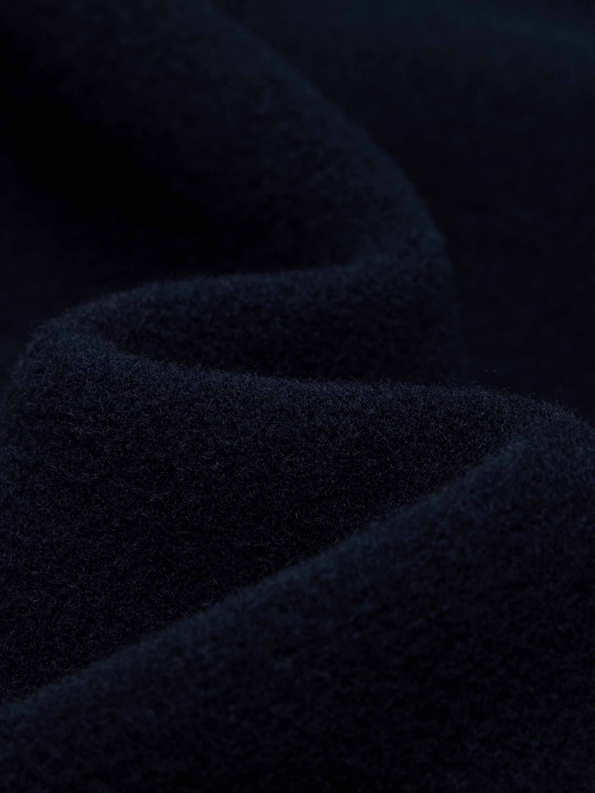 MO&Co. Women's Drawstring Detail Hood Pure Wool Coat in Navy