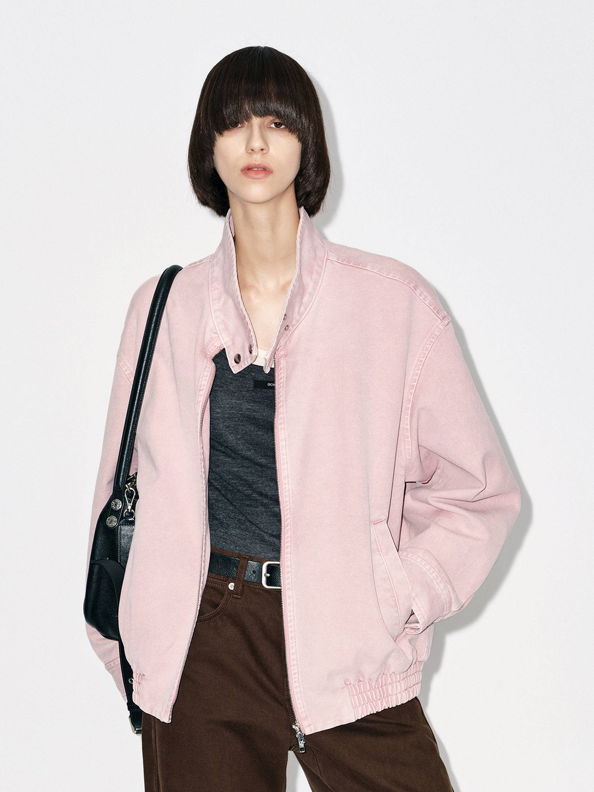 MO&Co. Women's Mock Neck Denim Coat