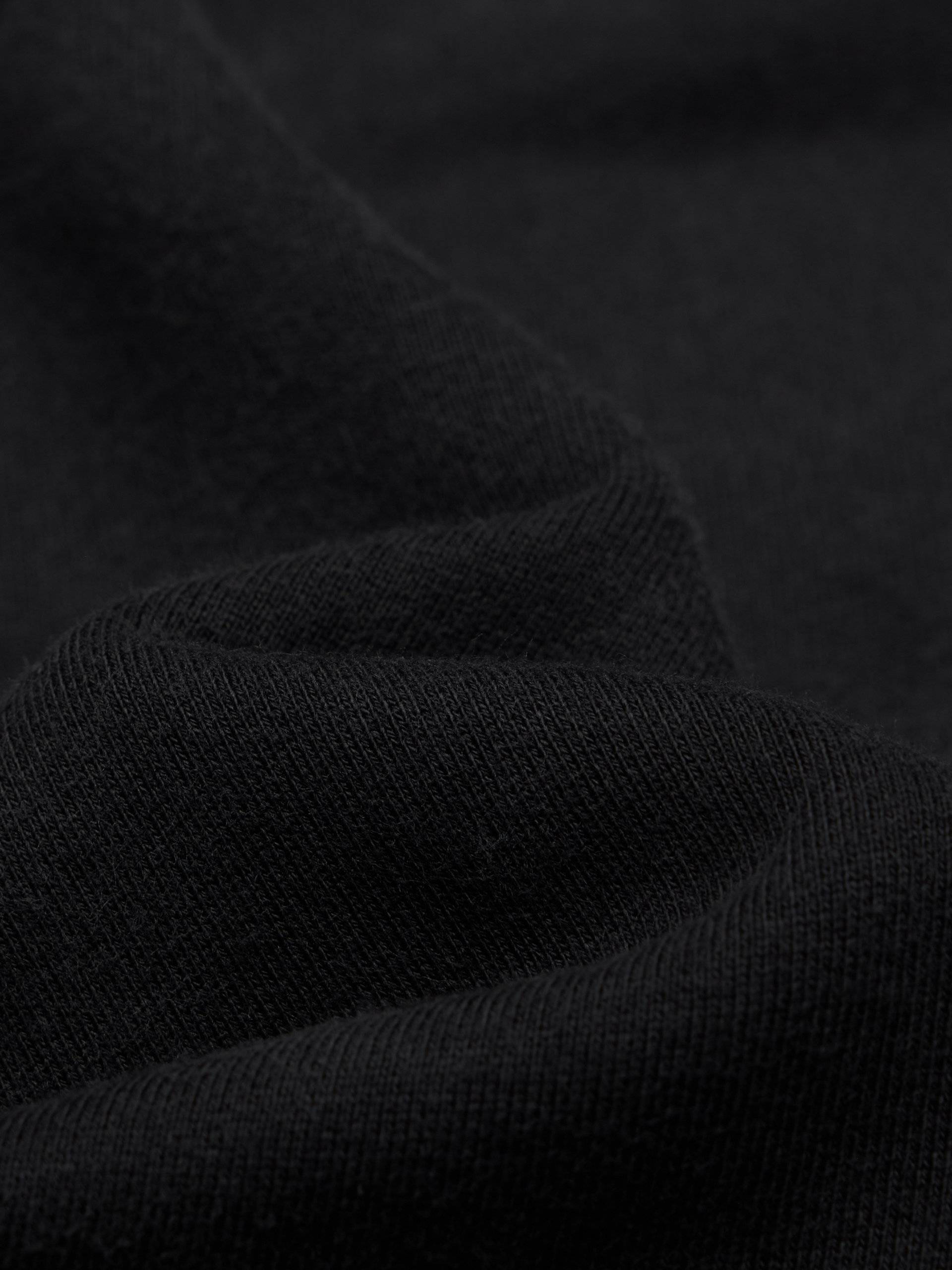 MO&Co. Women's Lace Hem Cotton Long Sleeves Dress in Black