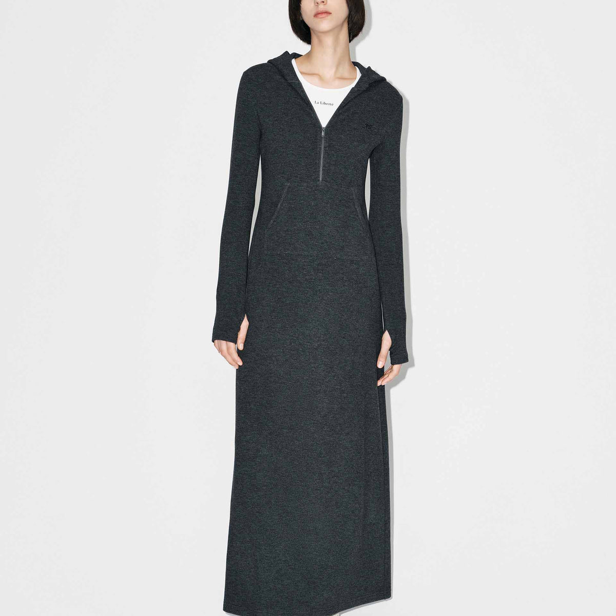 Women's Fitted Hooded Maxi Dress