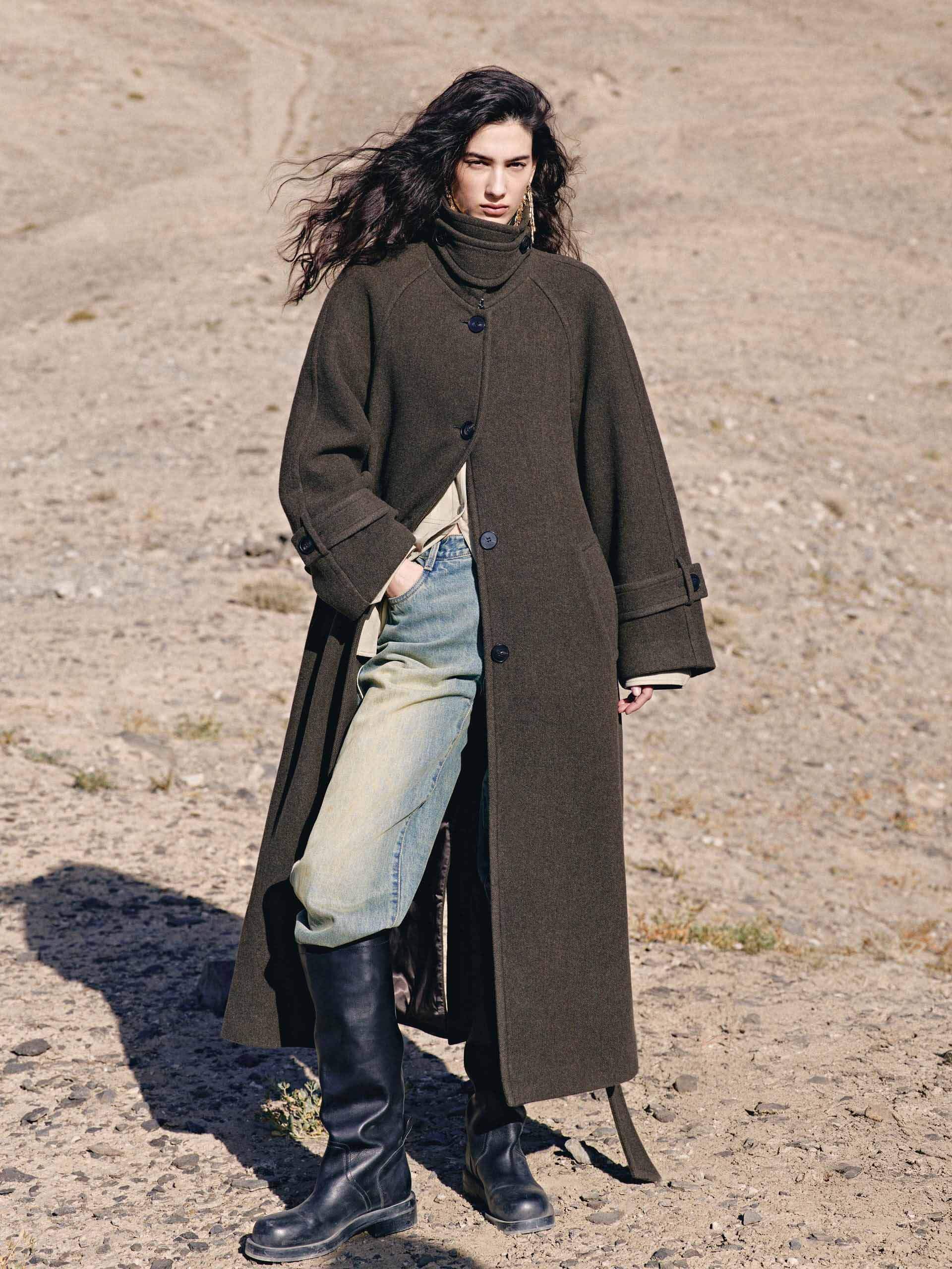 MO&Co. Women's Merino Wool Longline Coat