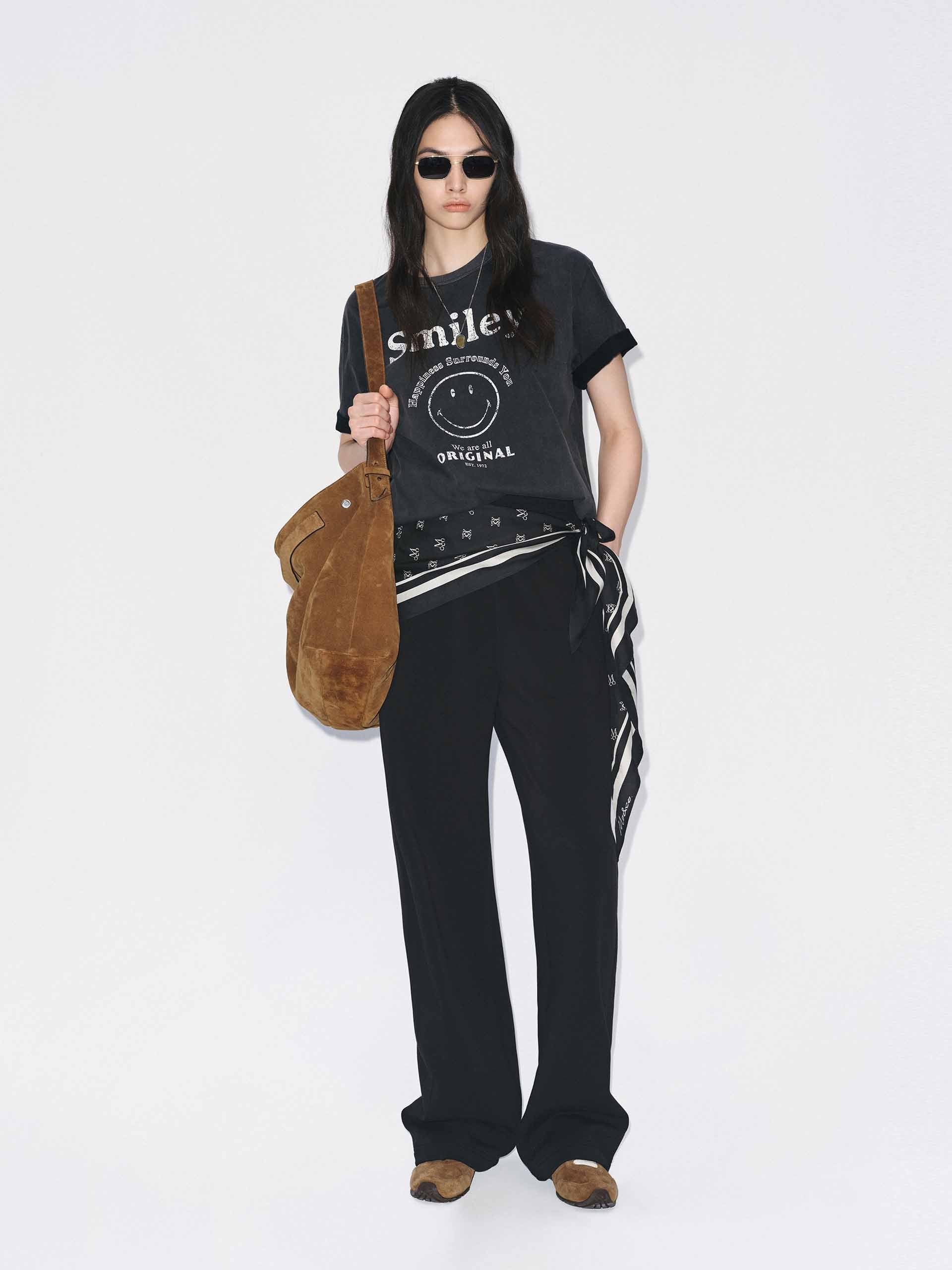 MO&Co. Women's Layered Waistband Barrel Sweatshirt Pants in Black