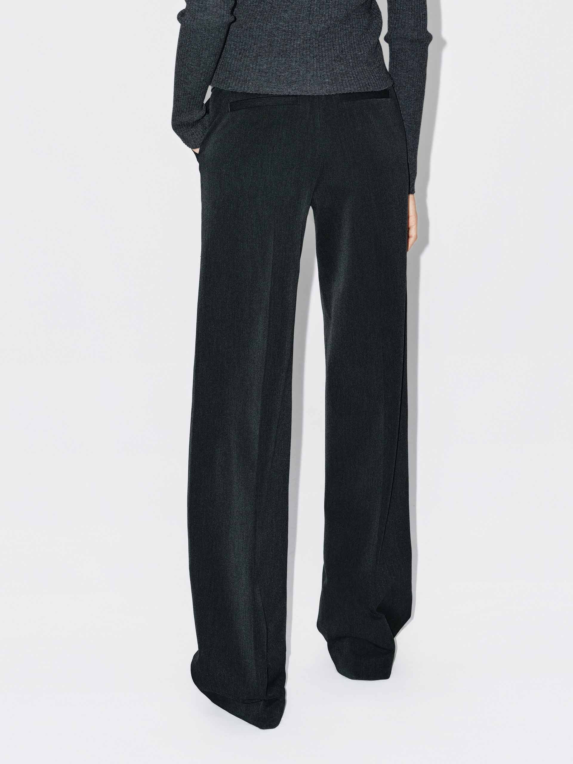 MO&Co. Women's Belted Straight Leg Full Length Pants in Grey