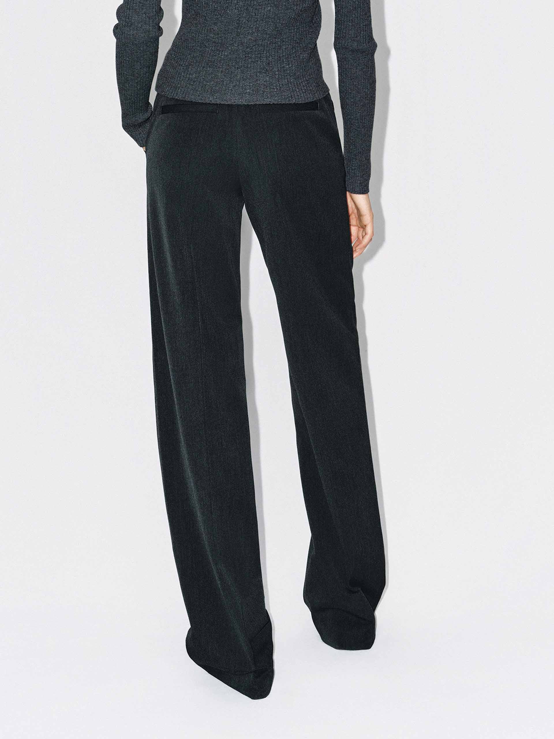 MO&Co. Women's Belted Straight Leg Full Length Pants in Grey