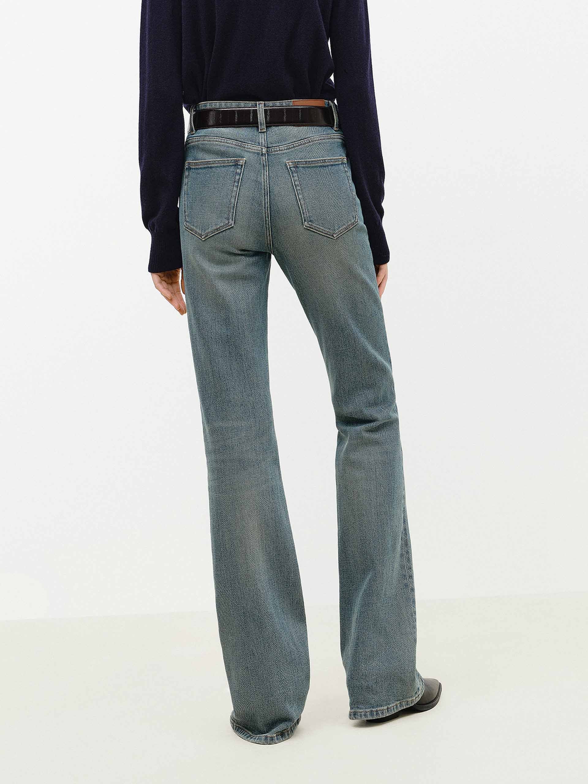 MO&Co. Women's Slightly Flared Cotton Blend Jeans