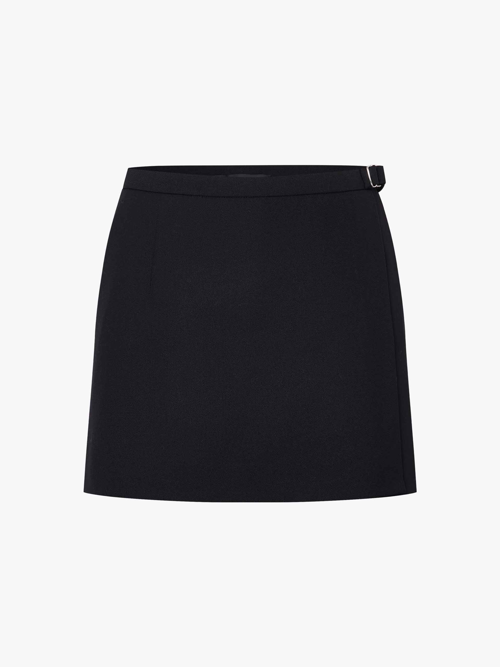 MO&Co. Women's Wool Blend Black Wrap Skort