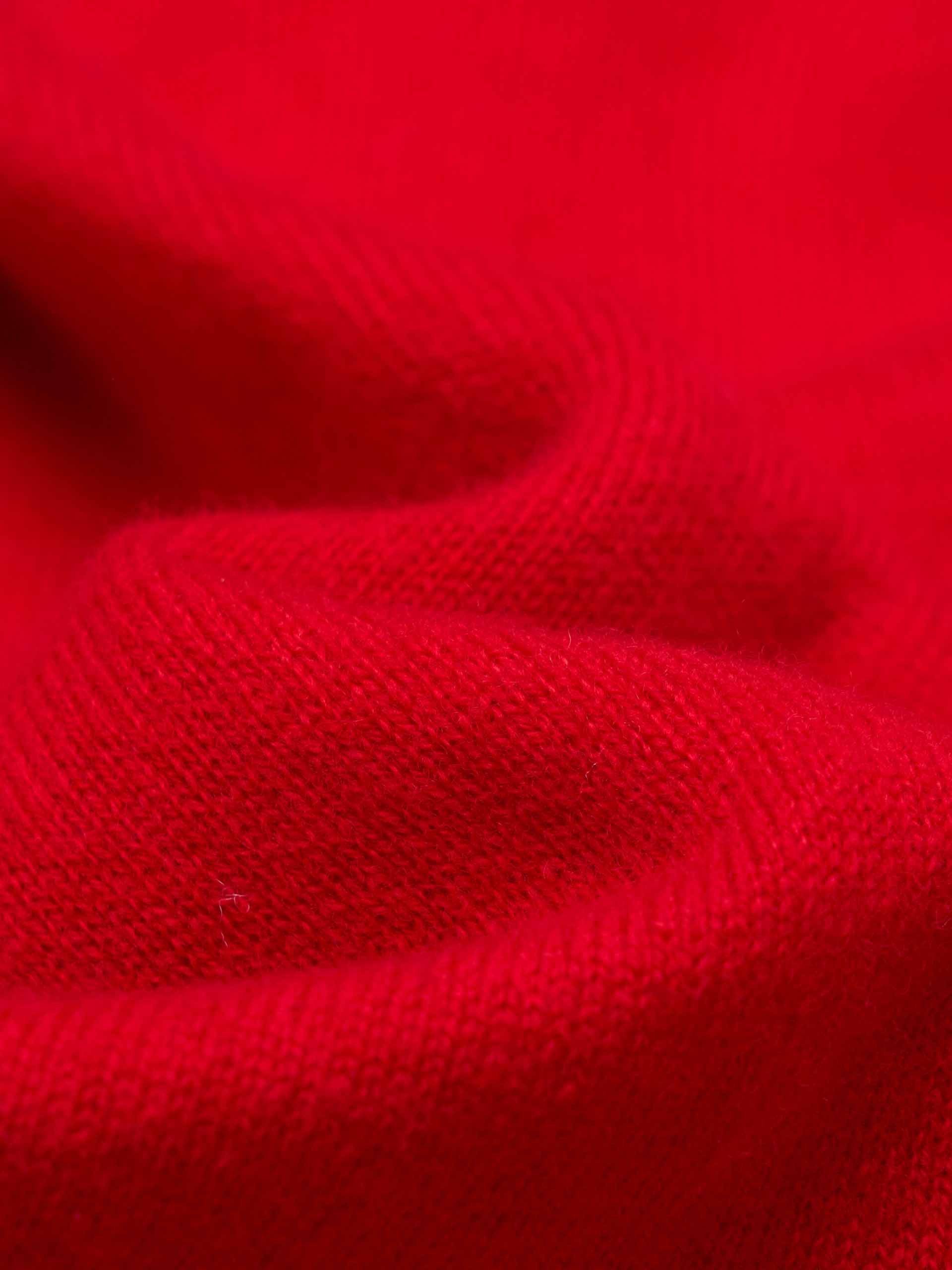 MO&Co. Backless Wool Cashmere Knit Sweater with Bow & Ribbed Trim in Red