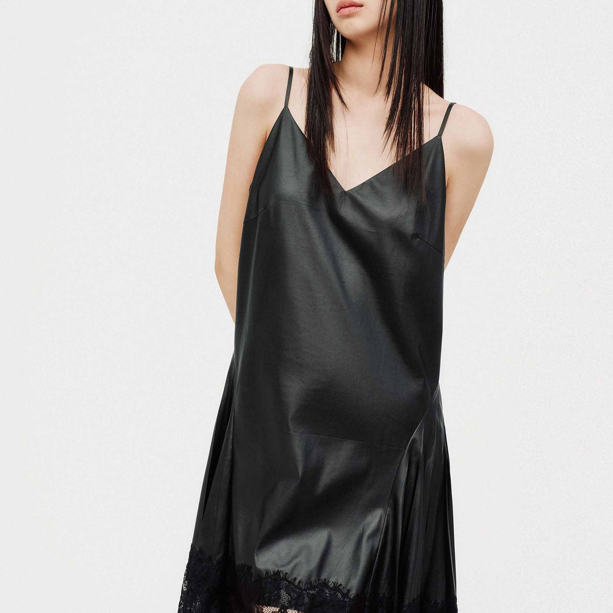 MO&Co. Women's PU Leather Cami Dress