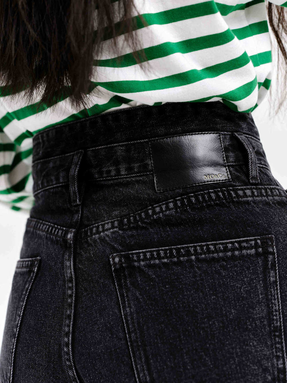 MO&Co. Women High Waist Denim Shorts Fitted Casual Shorts For Women