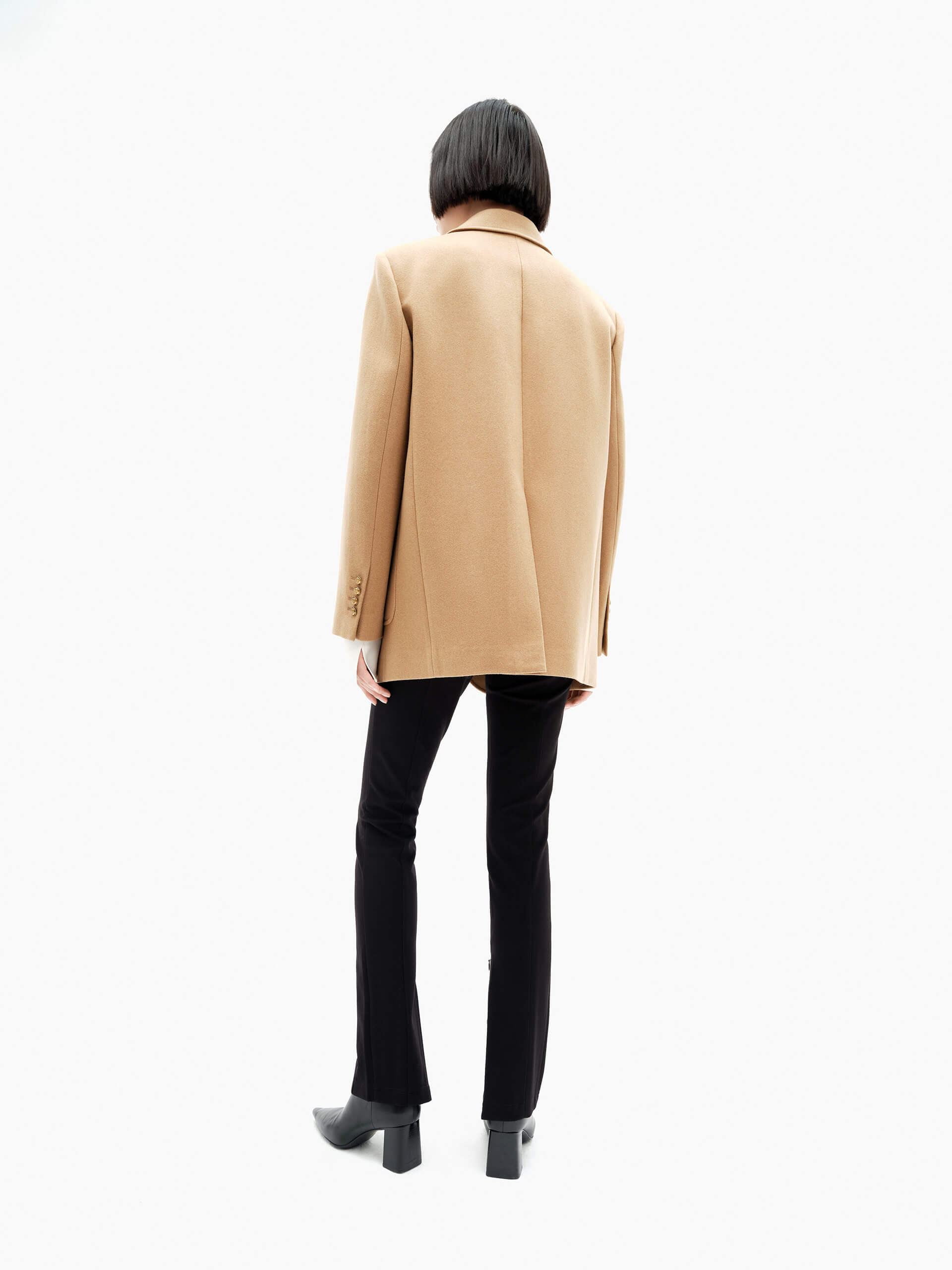 MO&Co. Women's Wool Tailored Blazer Coat in Camel