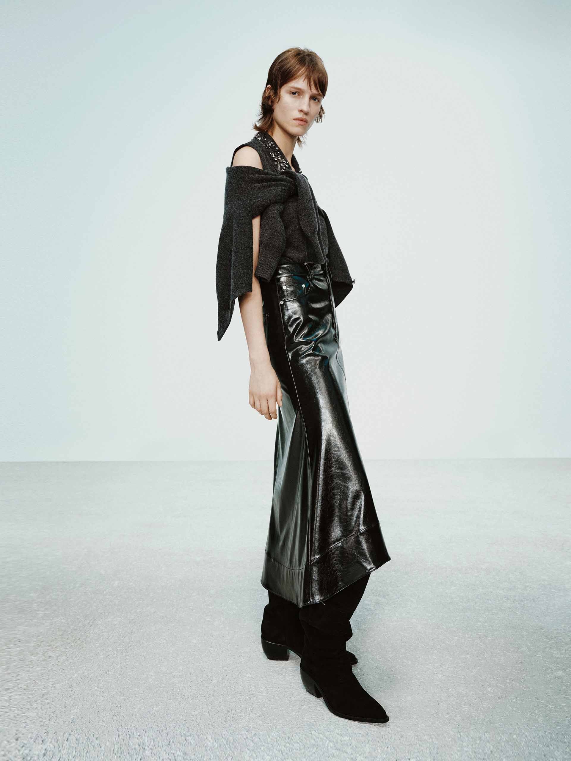 MO&Co. Women's Wool Cashmere Cardigan with Sleeveless Crystal Knit Top