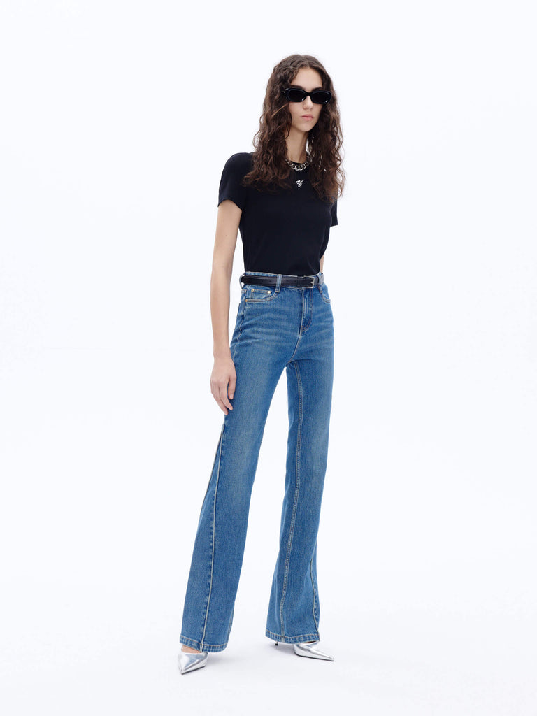 Mid-rise Waist Flared Jeans
