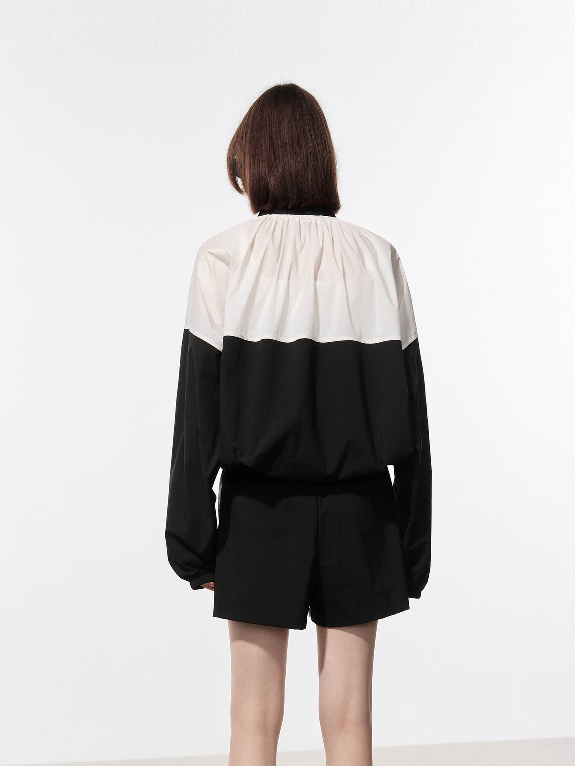 MO&Co. Women's Color Block Zipper Sun Protection Jacket in Black