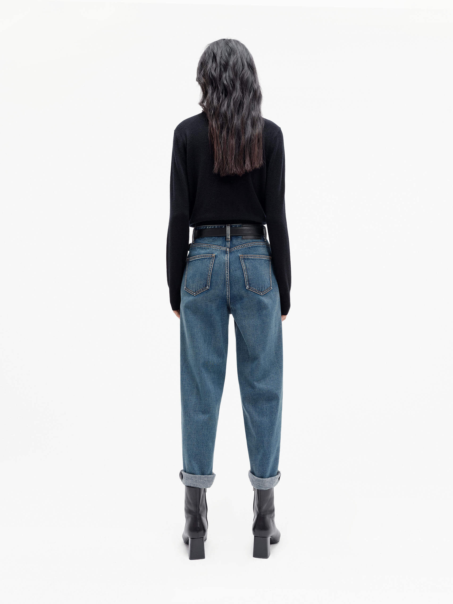 MO&Co. Women's Black Lightweight Solid 100% Pure Cashmere Knit Cardigan