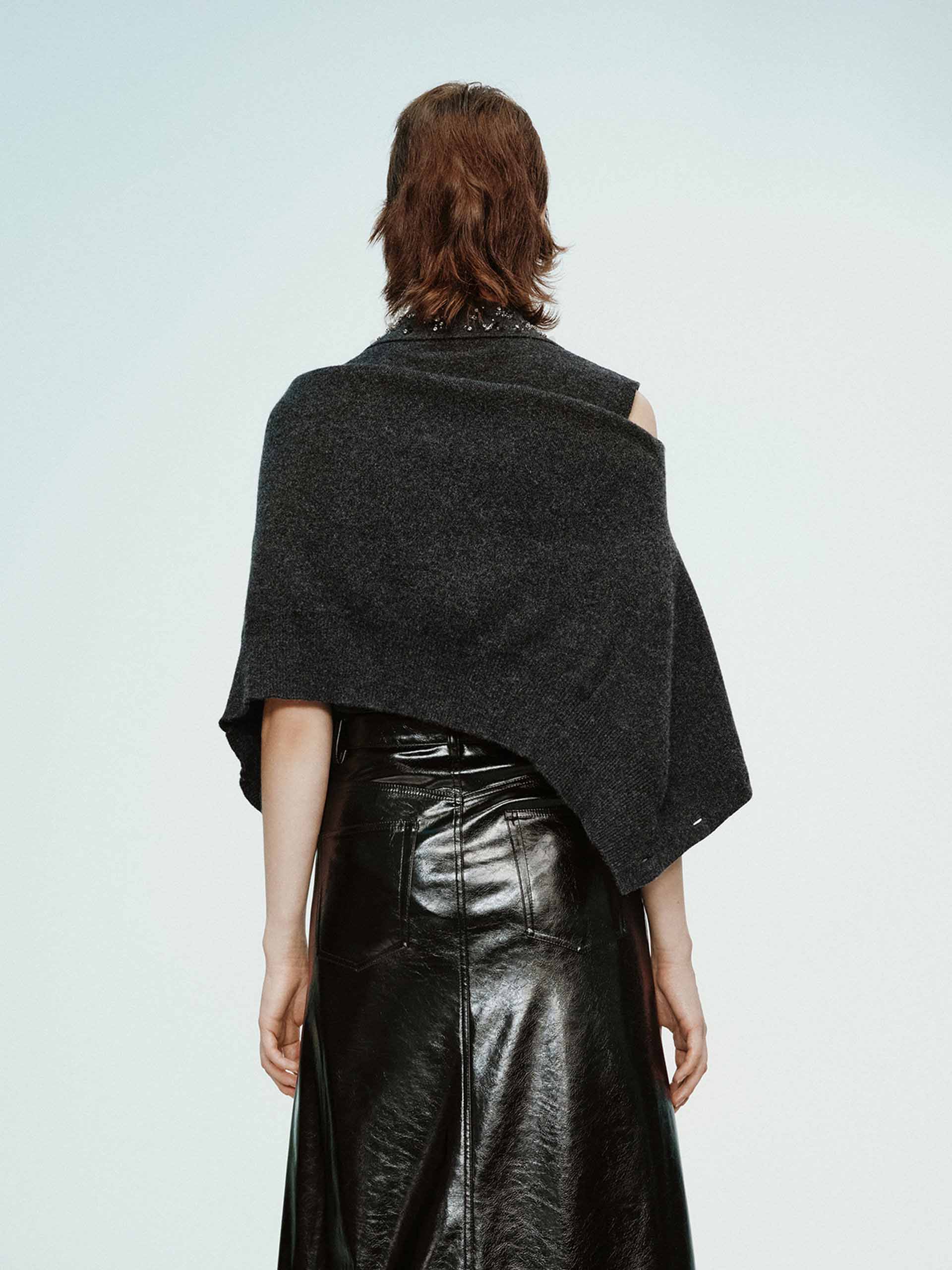 MO&Co. Women's Wool Cashmere Cardigan with Sleeveless Crystal Knit Top