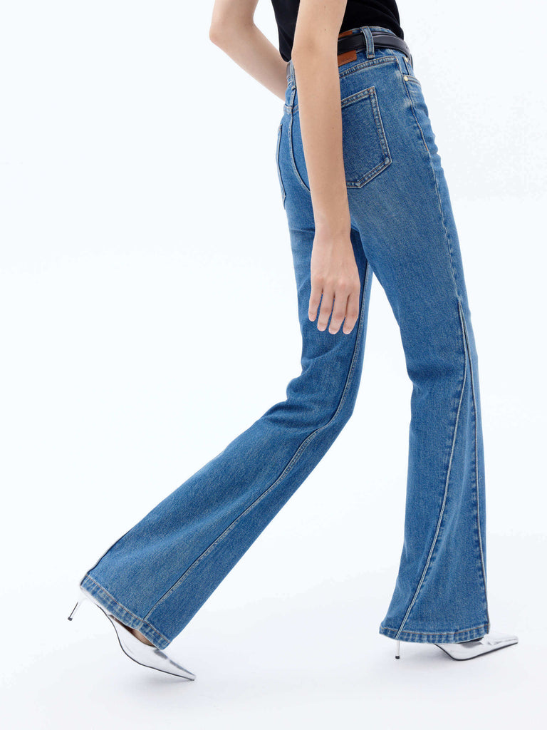 Mid-rise Waist Flared Jeans