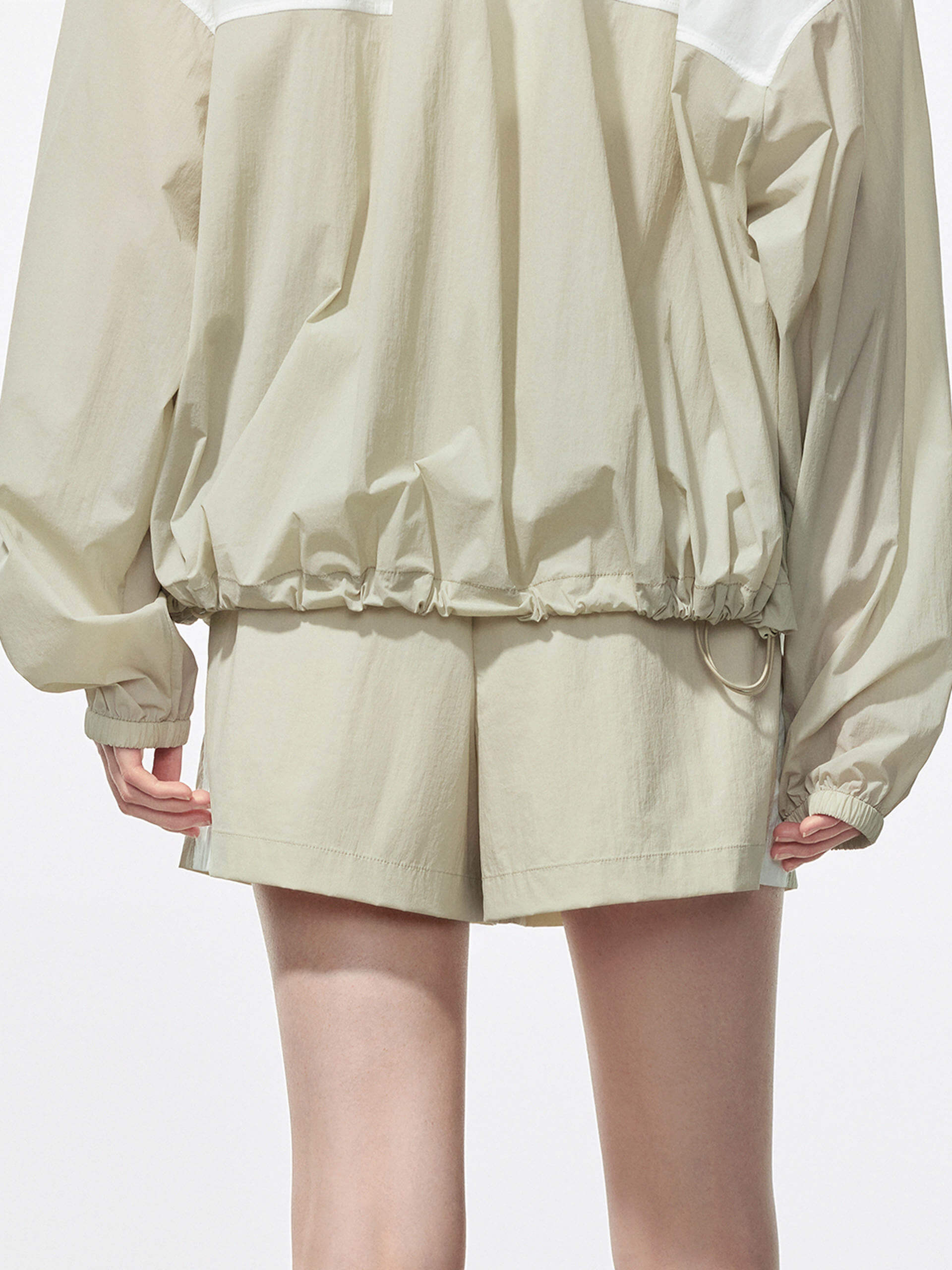 MO&Co. Women's Color Block Zipper Sun Protection Jacket in Khaki