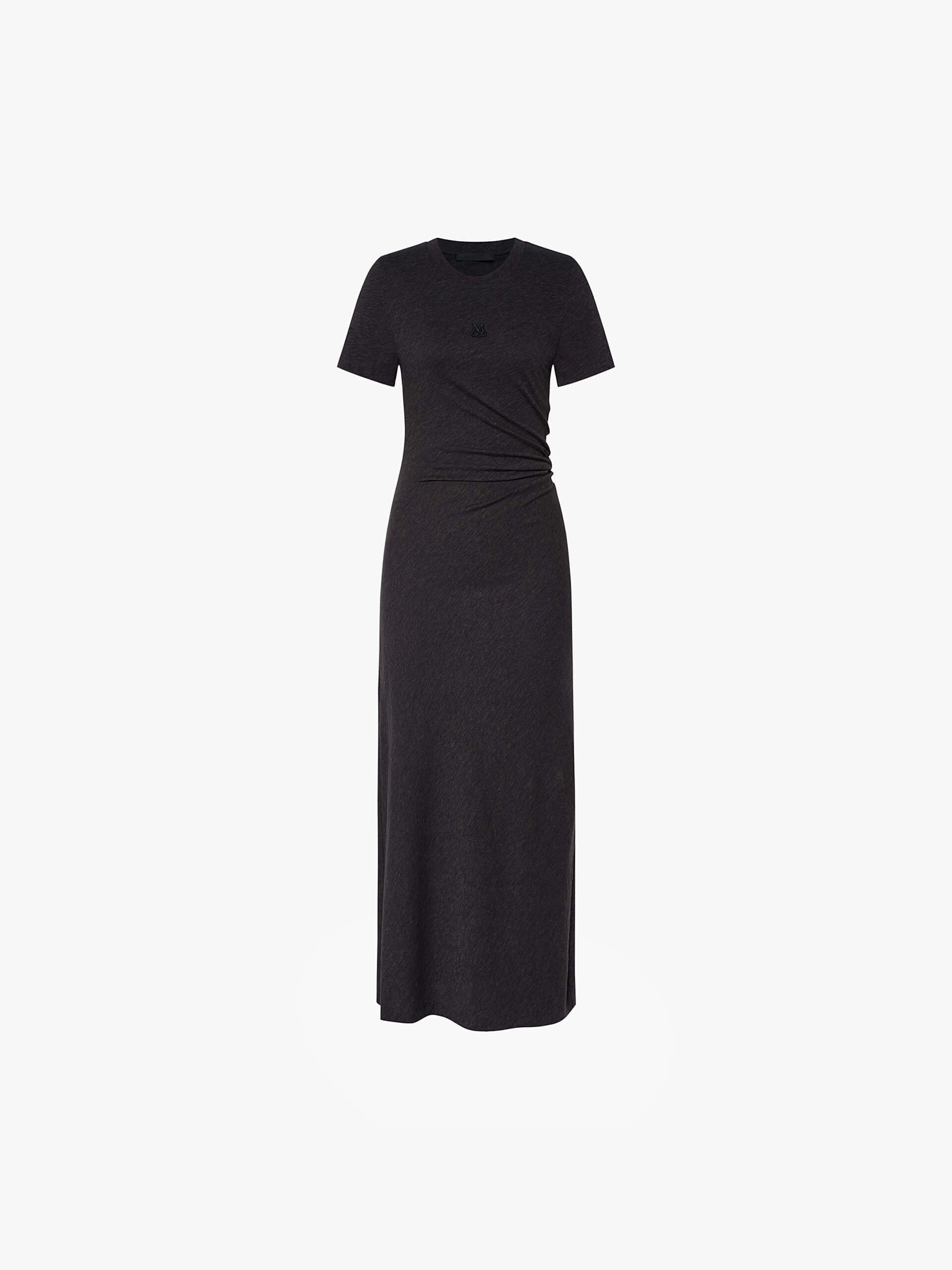 MO&Co. Women's Short Sleeve Lyocell Blend Stretchy Long Line Maxi Casual Dress