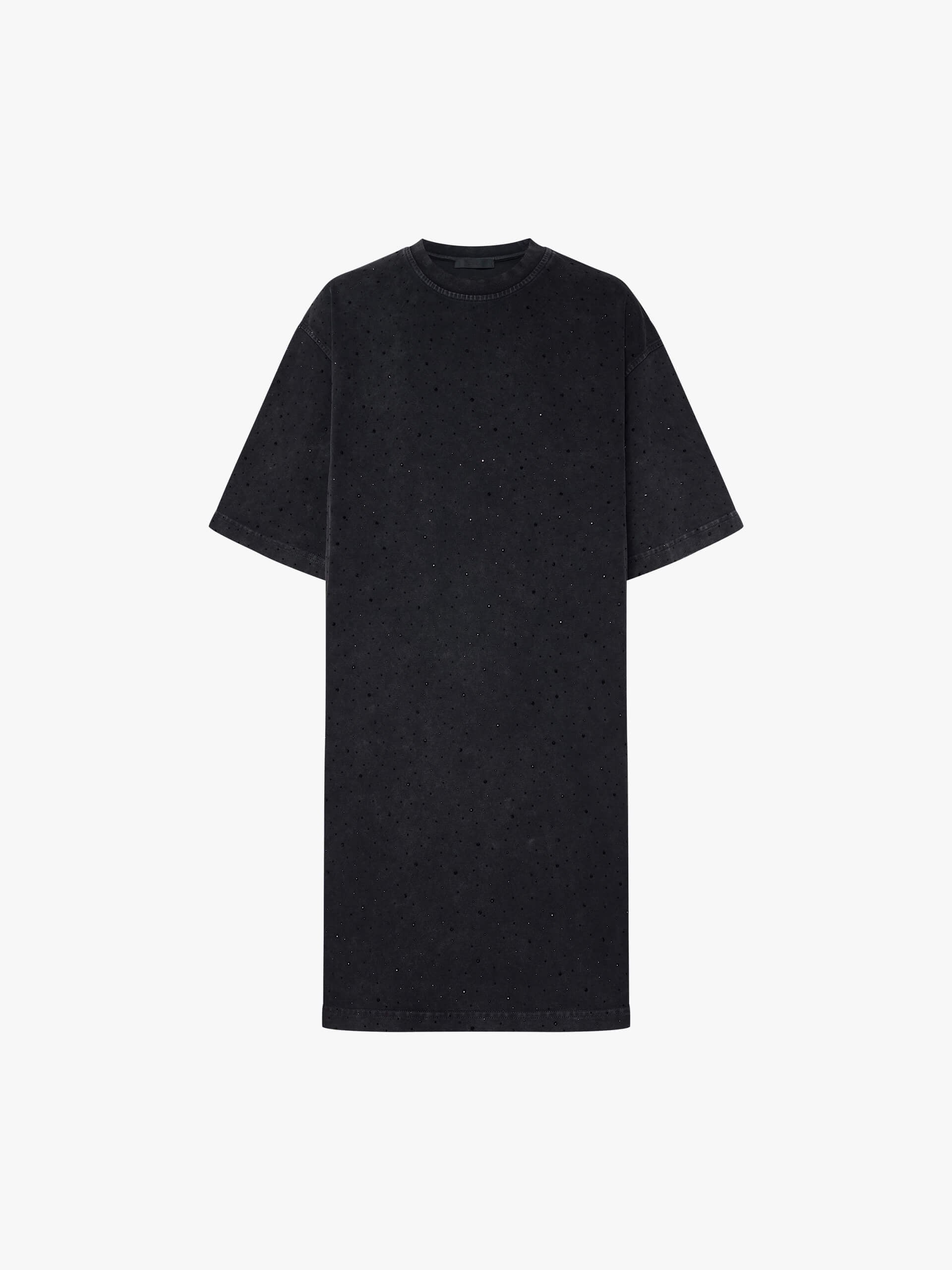 MO&Co. Women's Rhinestone Detail Pure Cotton Oversized Tee Dress