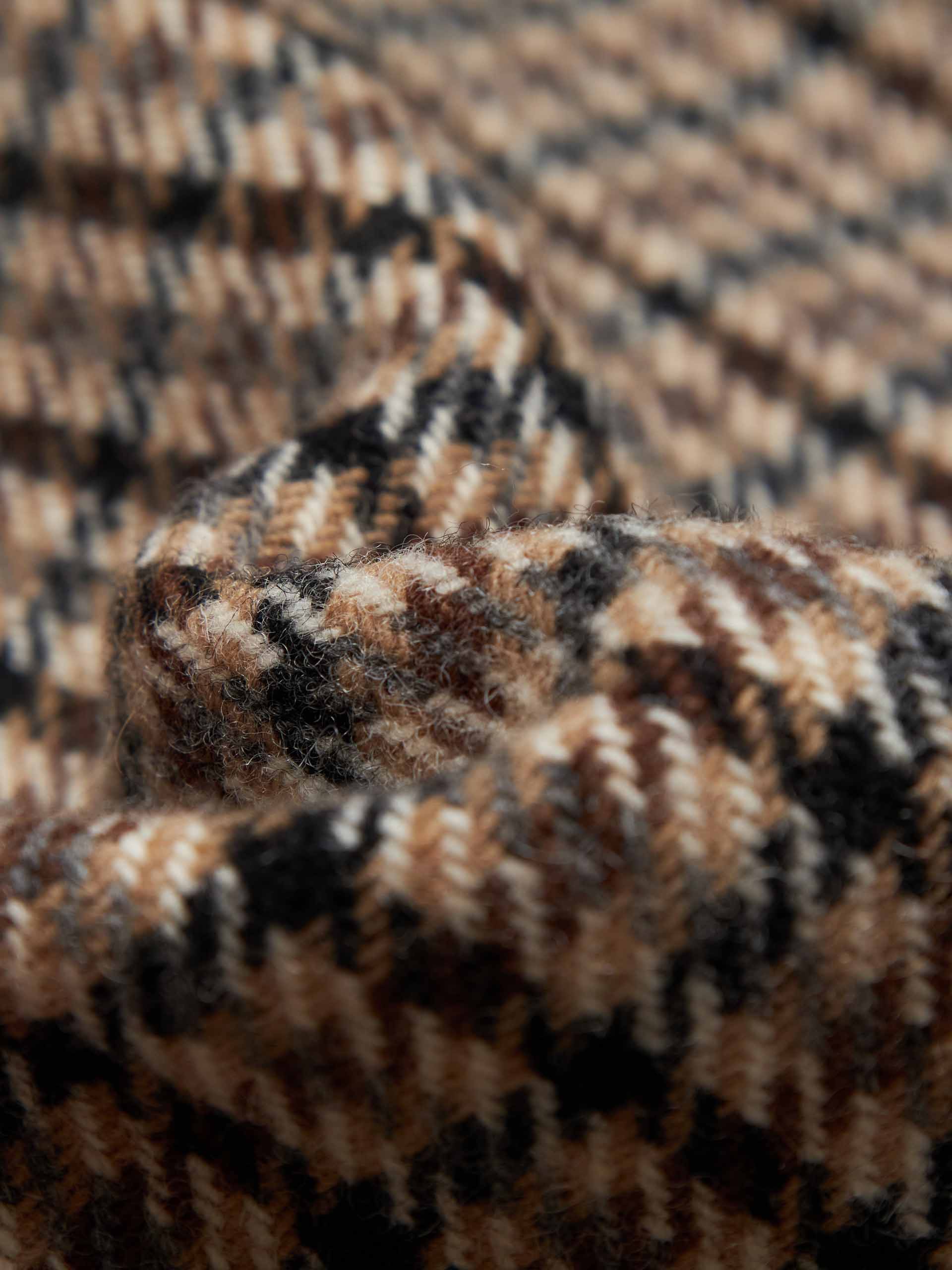 MO&Co. Women's Houndstooth 100% Wool Collarless Blazer