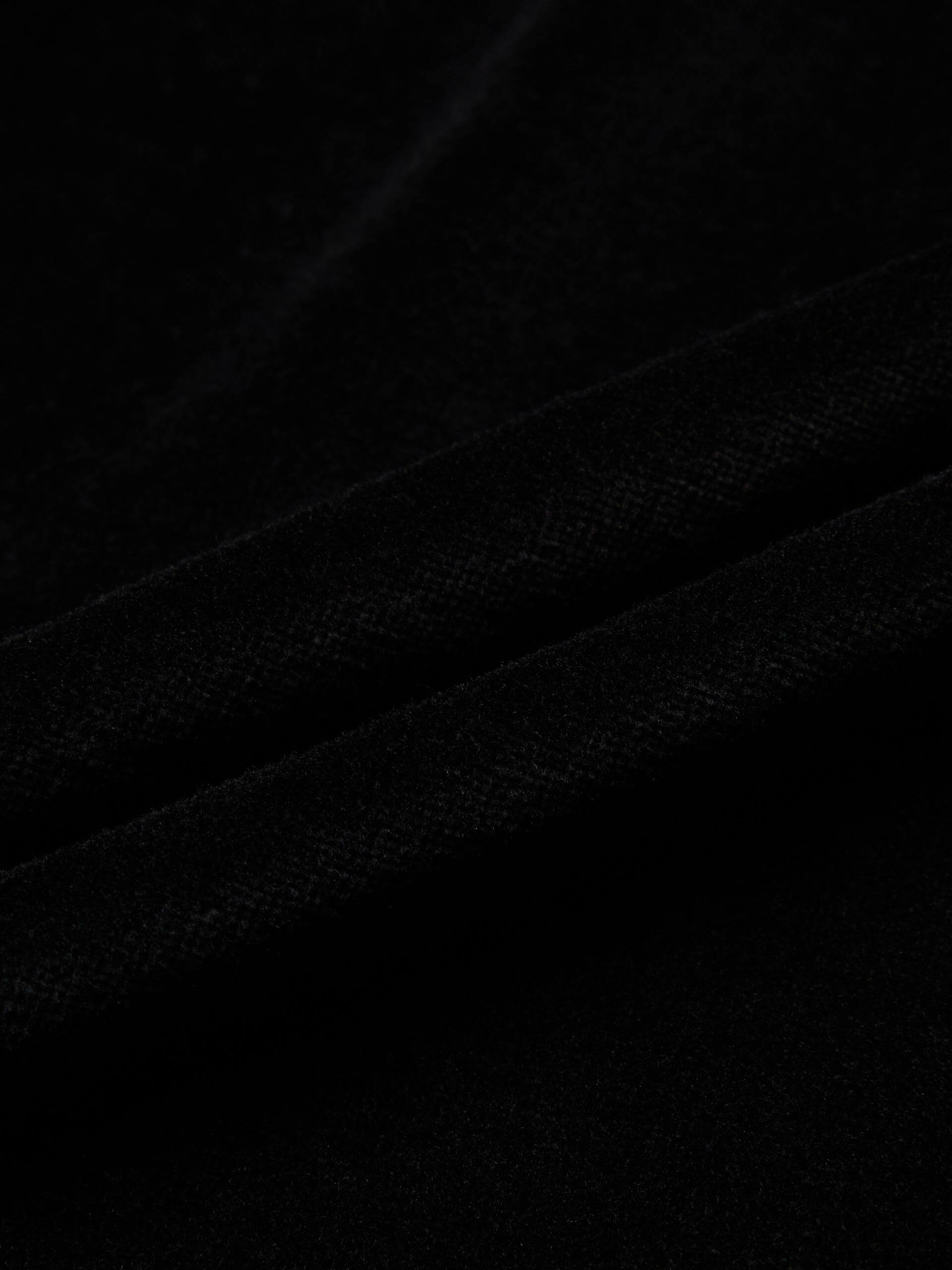 MO&Co. Women's Regular Fit Contrast Detail Velvet Bomber Jacket in Black