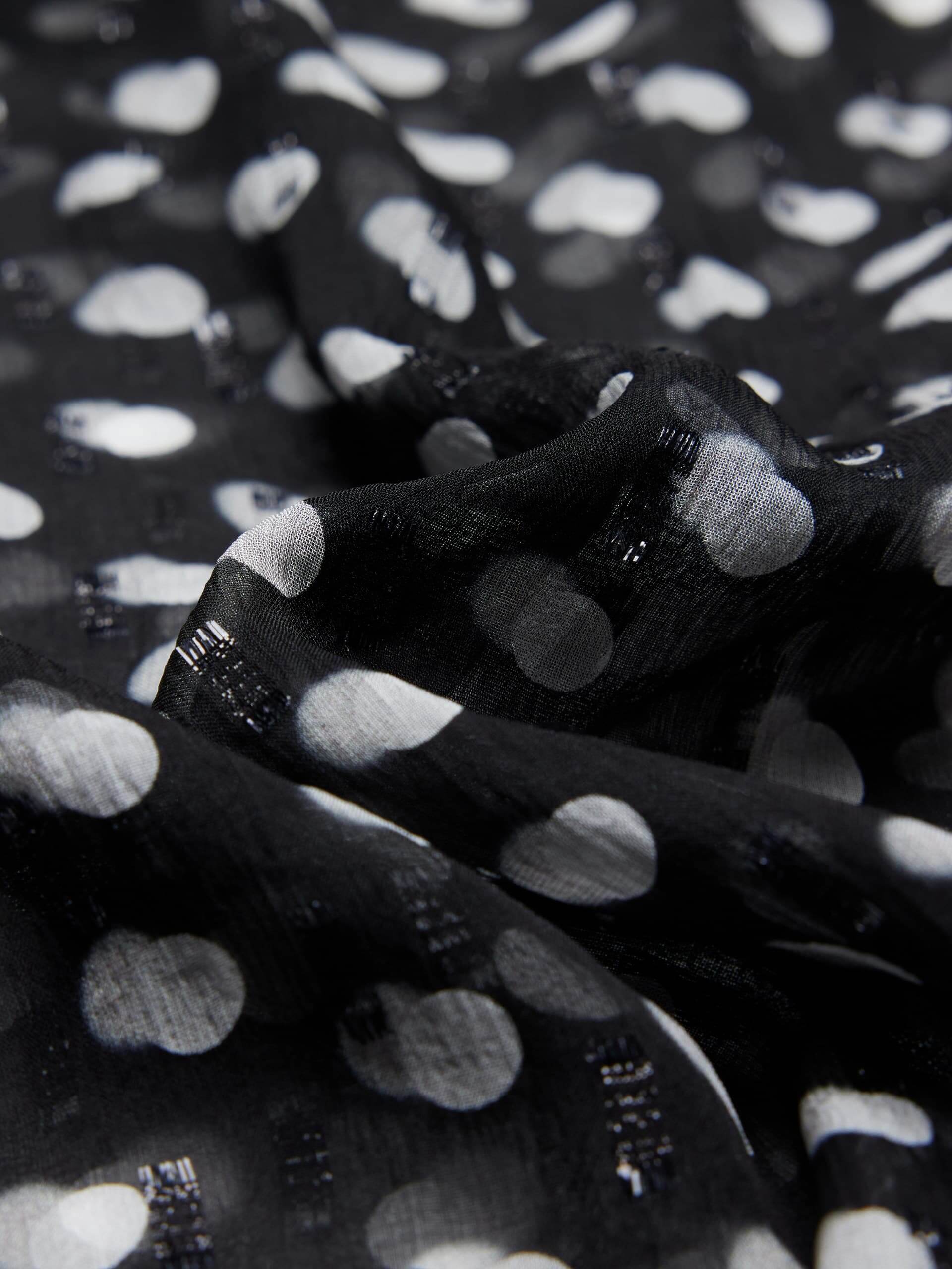 MO&Co. Noir Women's Polka Dot Long Sleeves Silk Shirt