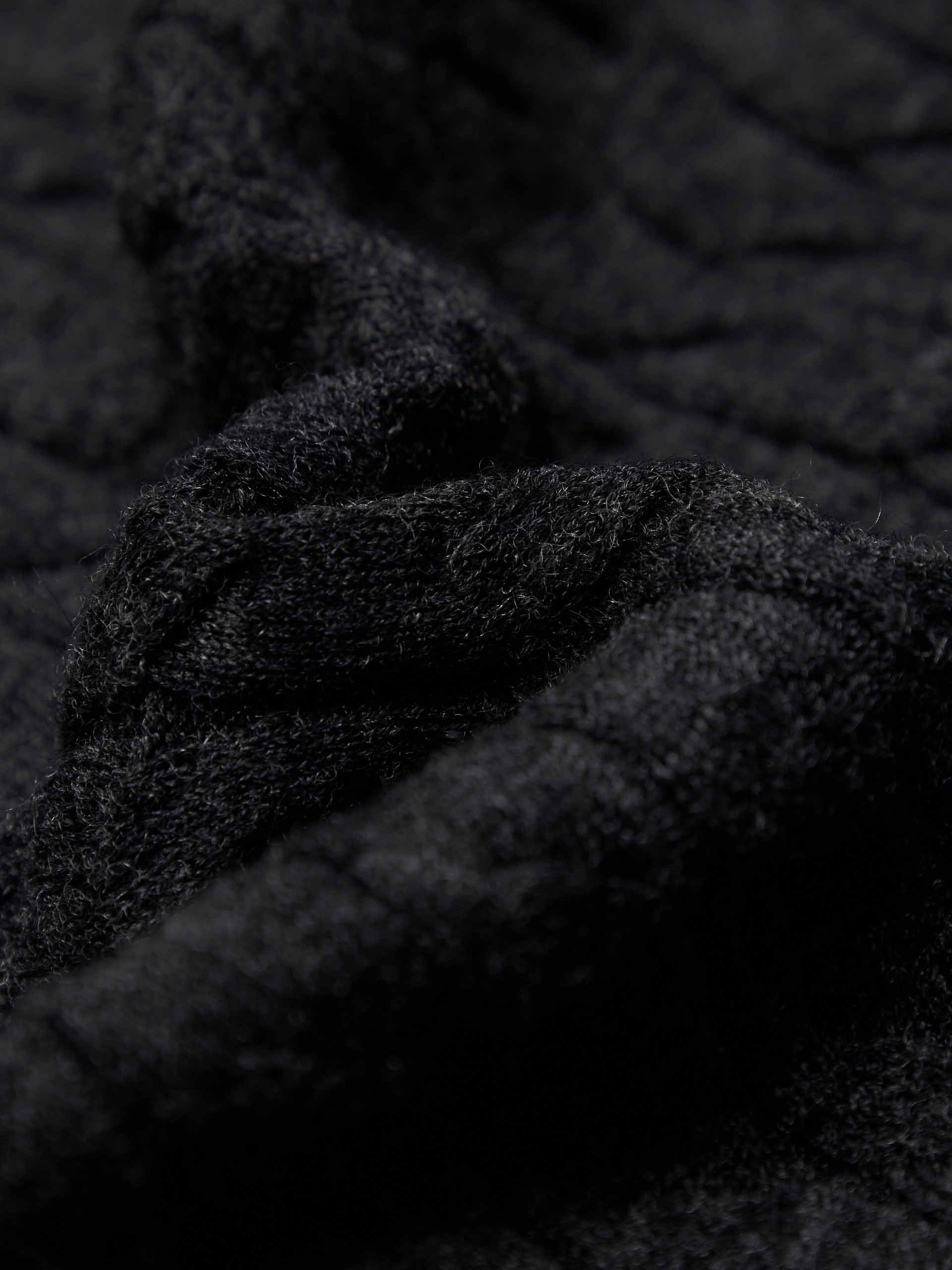 MO&Co. Women's Button Closure 100% Wool Cable Knit Fall Cardigan in Dark Grey