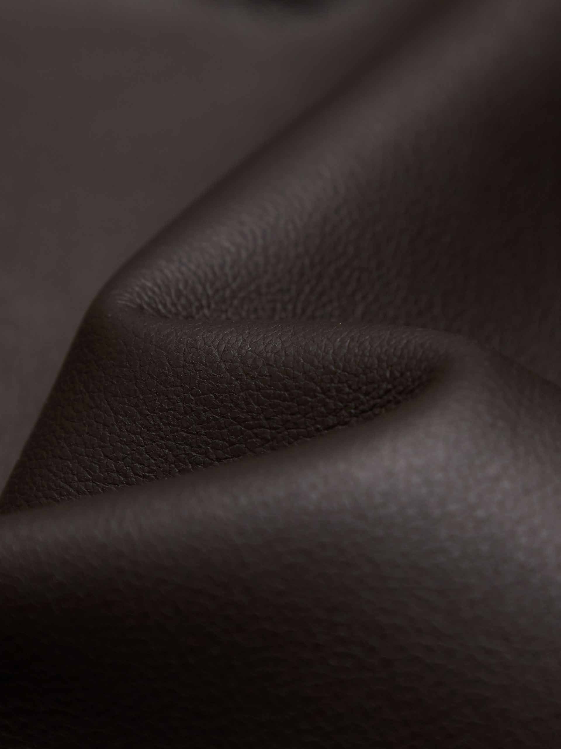 MO&Co. Women's Oversized Faux Leather Blazer with shoulder paddings in Brown